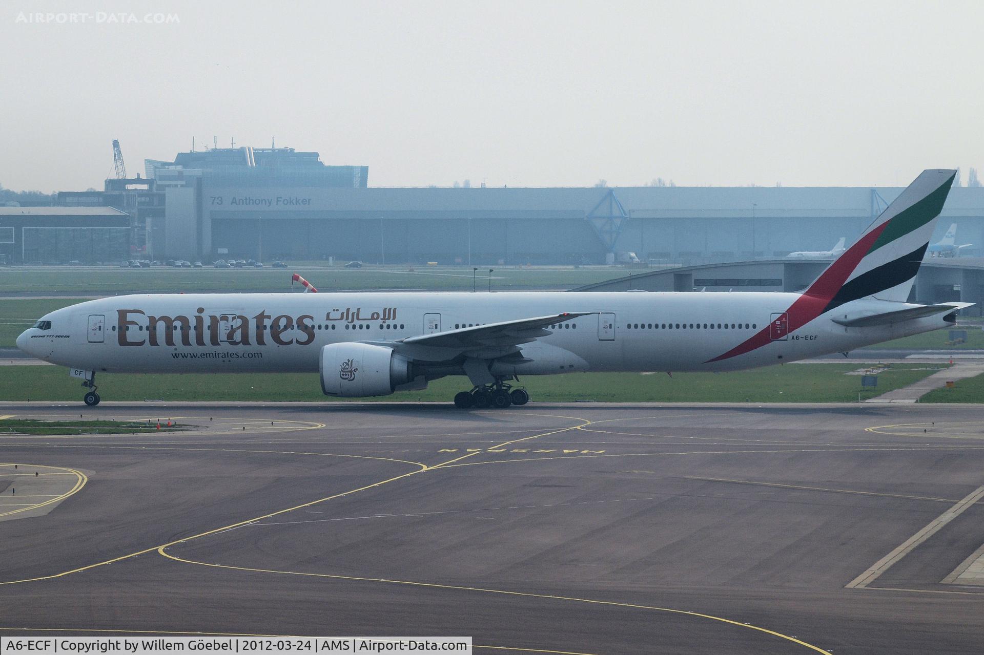 A6-ECF, 2007 Boeing 777-36H/ER C/N 35574, Arrival on Schiphol Airport and taxi to the gate