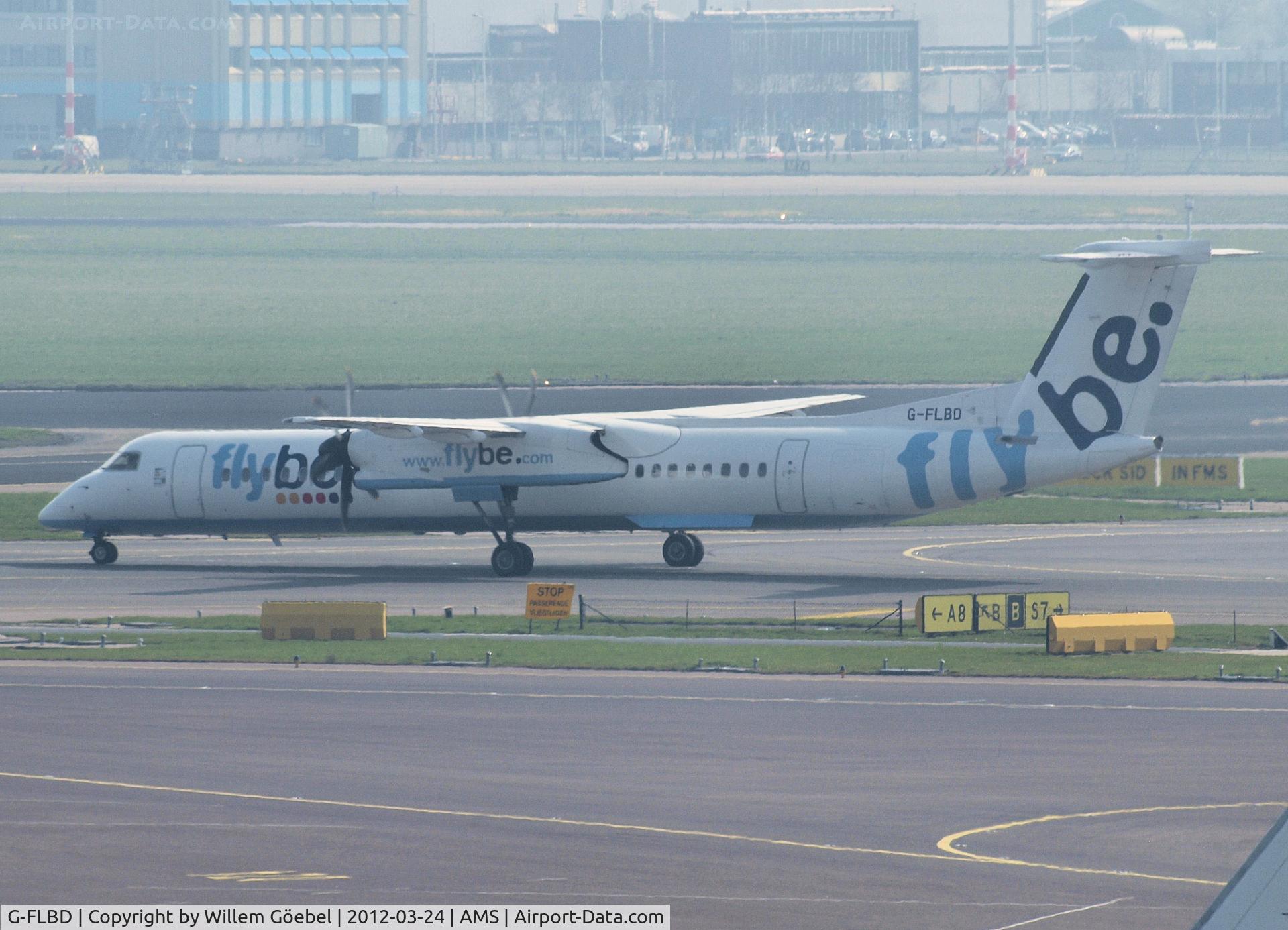 G-FLBD, 2009 De Havilland Canada DHC-8-402Q Dash 8 C/N 4259, Arrival on Schiphol Airport and taxi to the gate