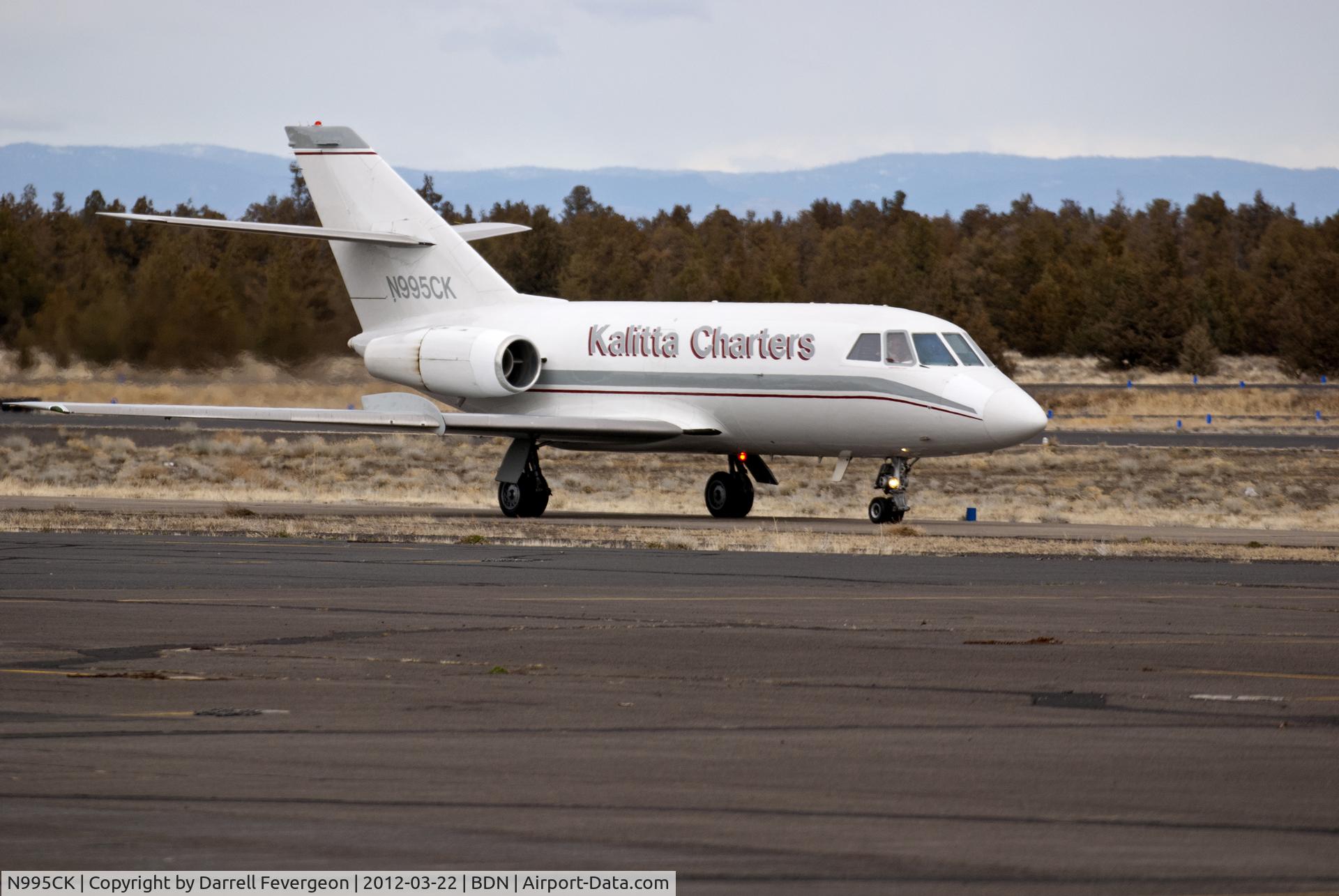 N995CK, Dassault Falcon (Mystere) 20C C/N 95, At Bend OR Airport for Air Force Memorial Delivery March 2012