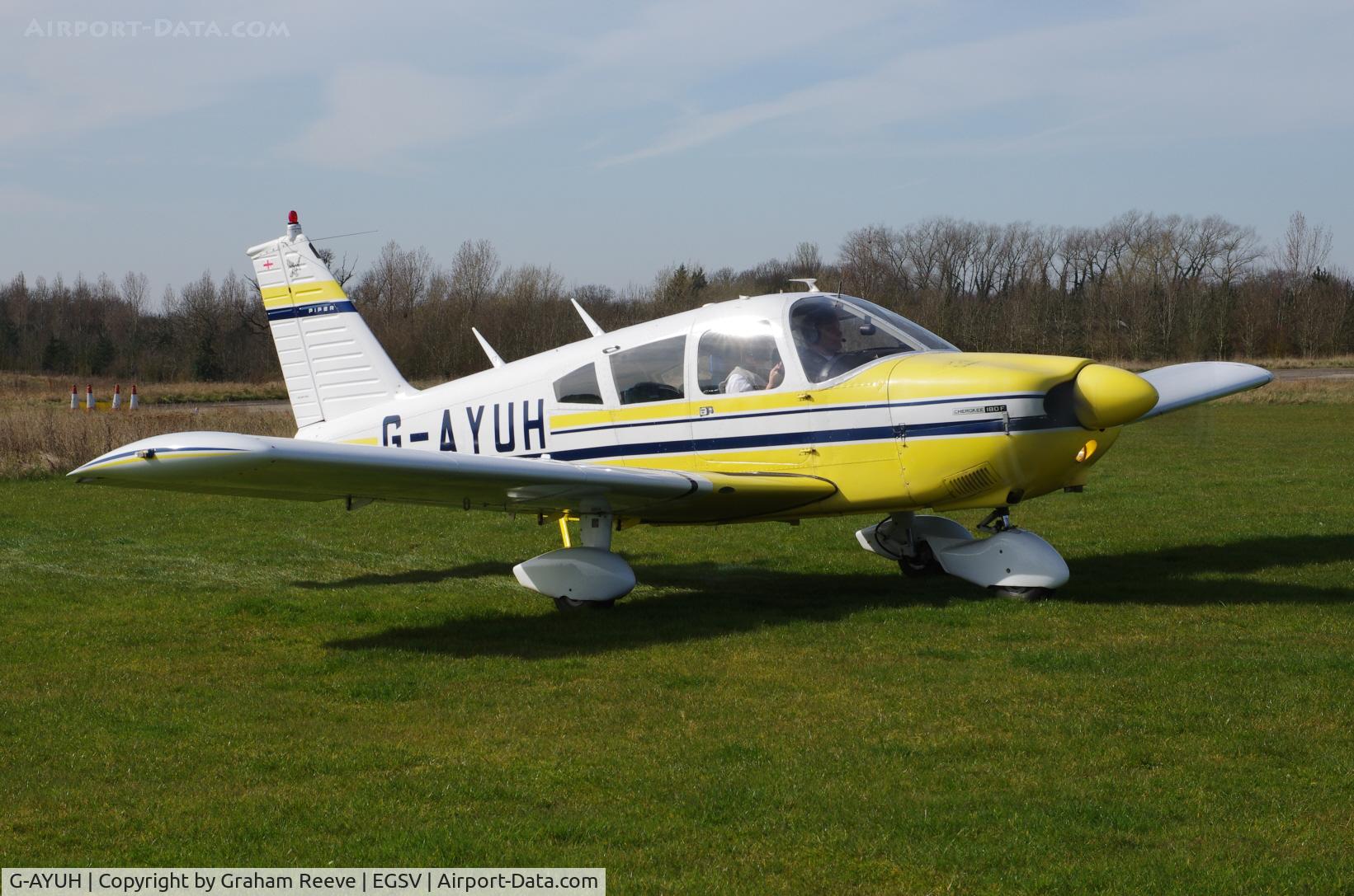 G-AYUH, 1970 Piper PA-28-180 Cherokee C/N 28-7105042, About to depart.