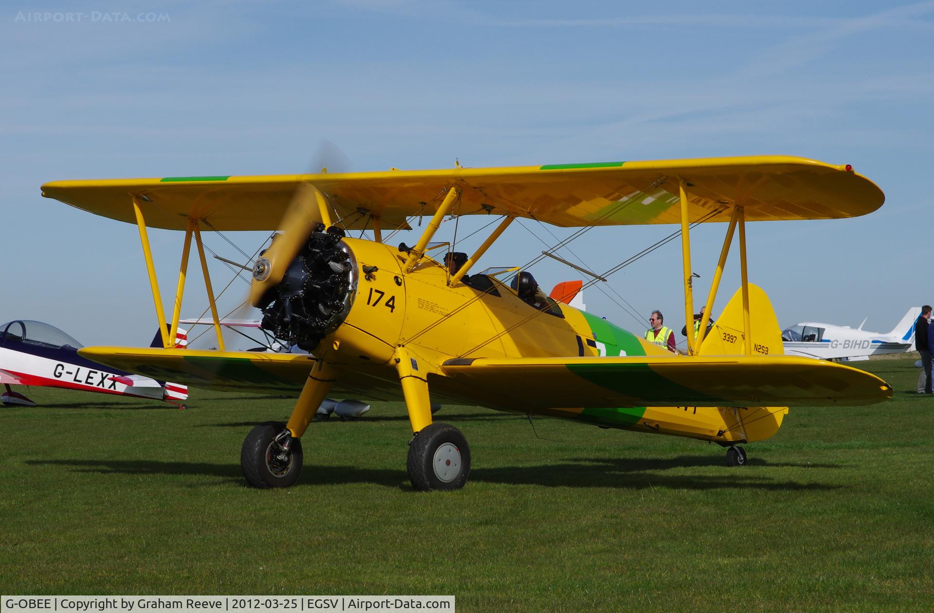 G-OBEE, 1941 Boeing A75N1 C/N 75-1174, At Old Buckenham.