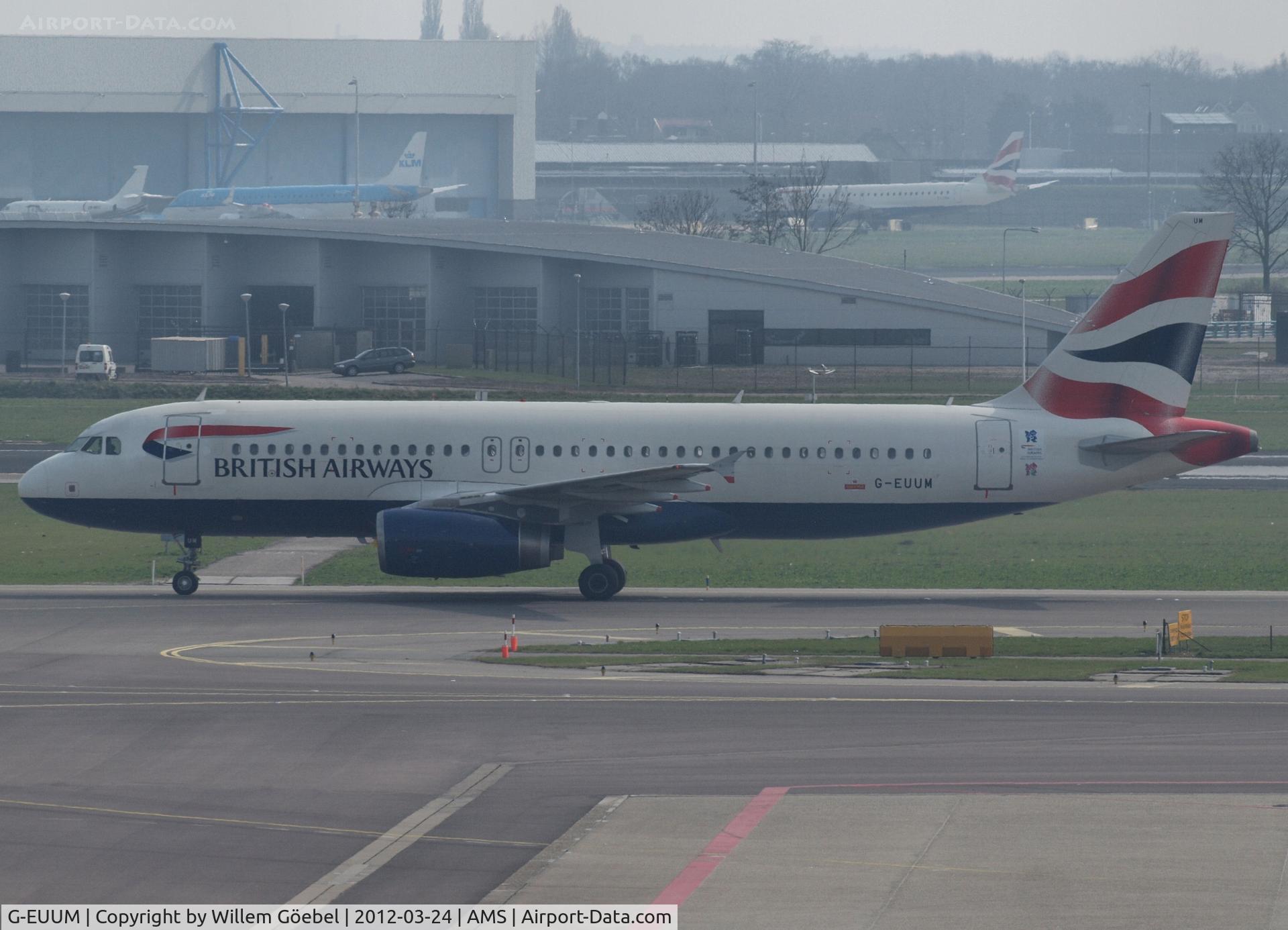 G-EUUM, 2002 Airbus A320-232 C/N 1907, Arrival on Schiphol Airport and taxi to the gate