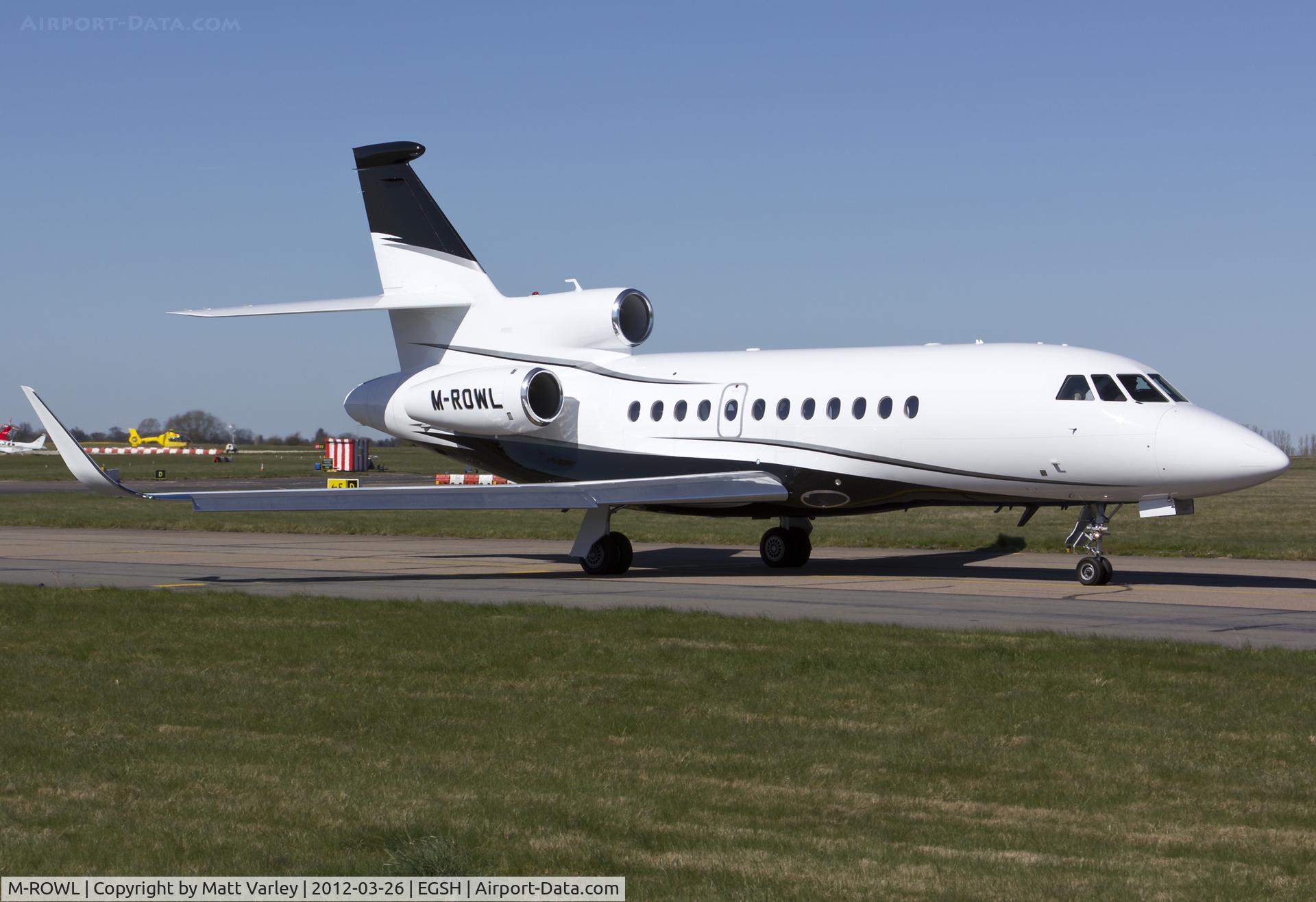 M-ROWL, 2007 Dassault Falcon 900EX C/N 180, Departing SaxonAir.