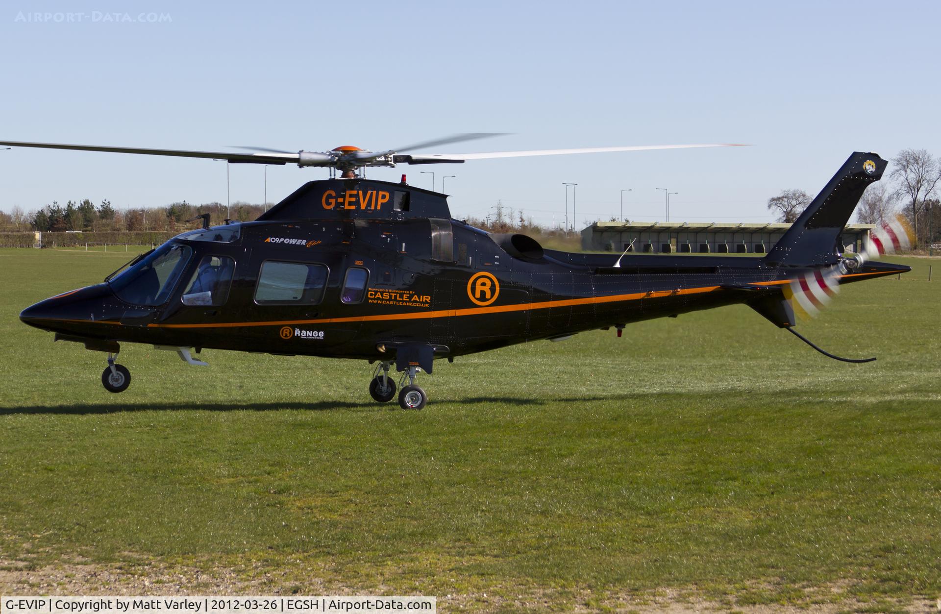 G-EVIP, 2002 Agusta A-109E Power C/N 11159, Lifting from a private site adjacent to EGSH.
