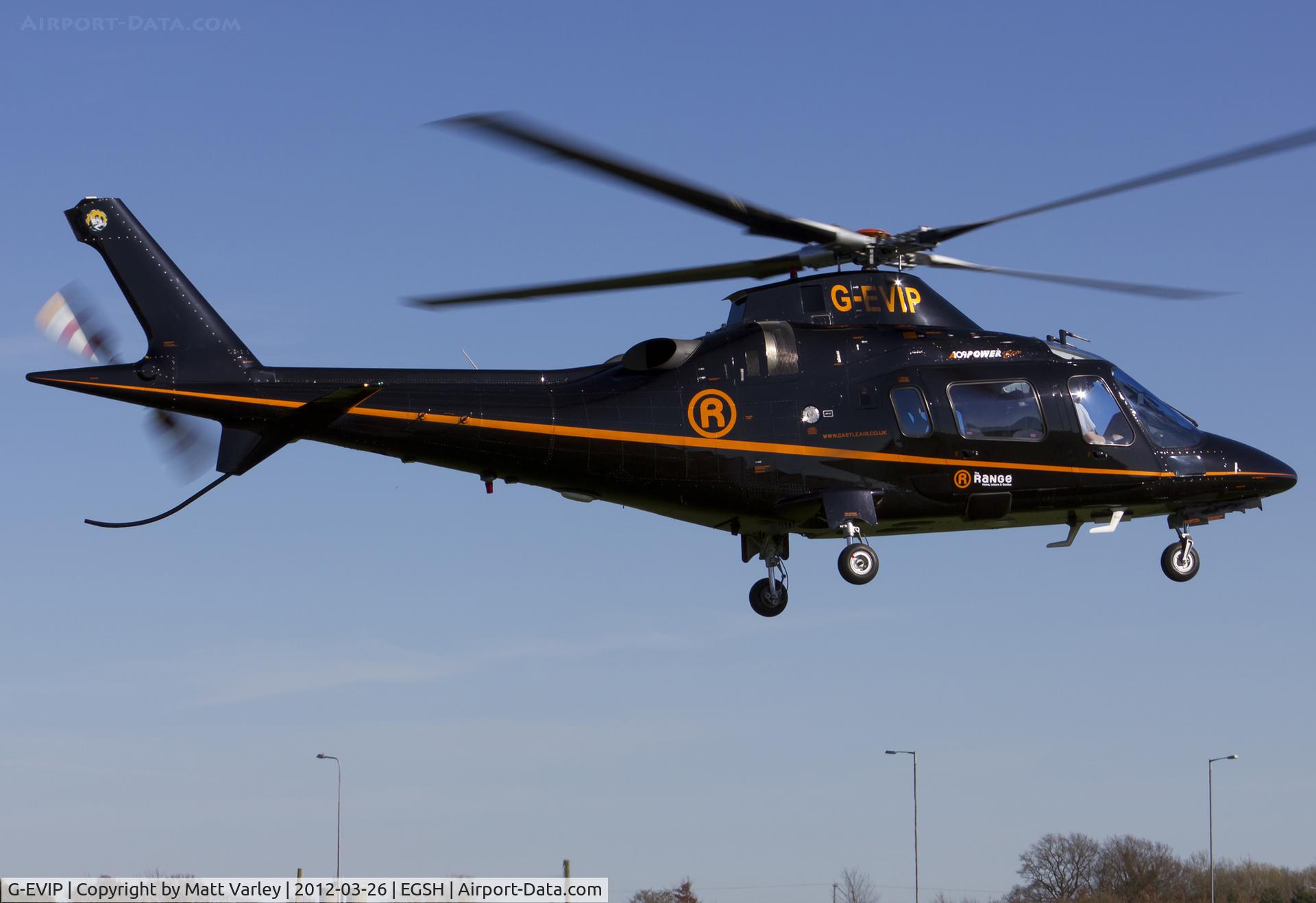 G-EVIP, 2002 Agusta A-109E Power C/N 11159, Lifting from a private site adjacent to EGSH.