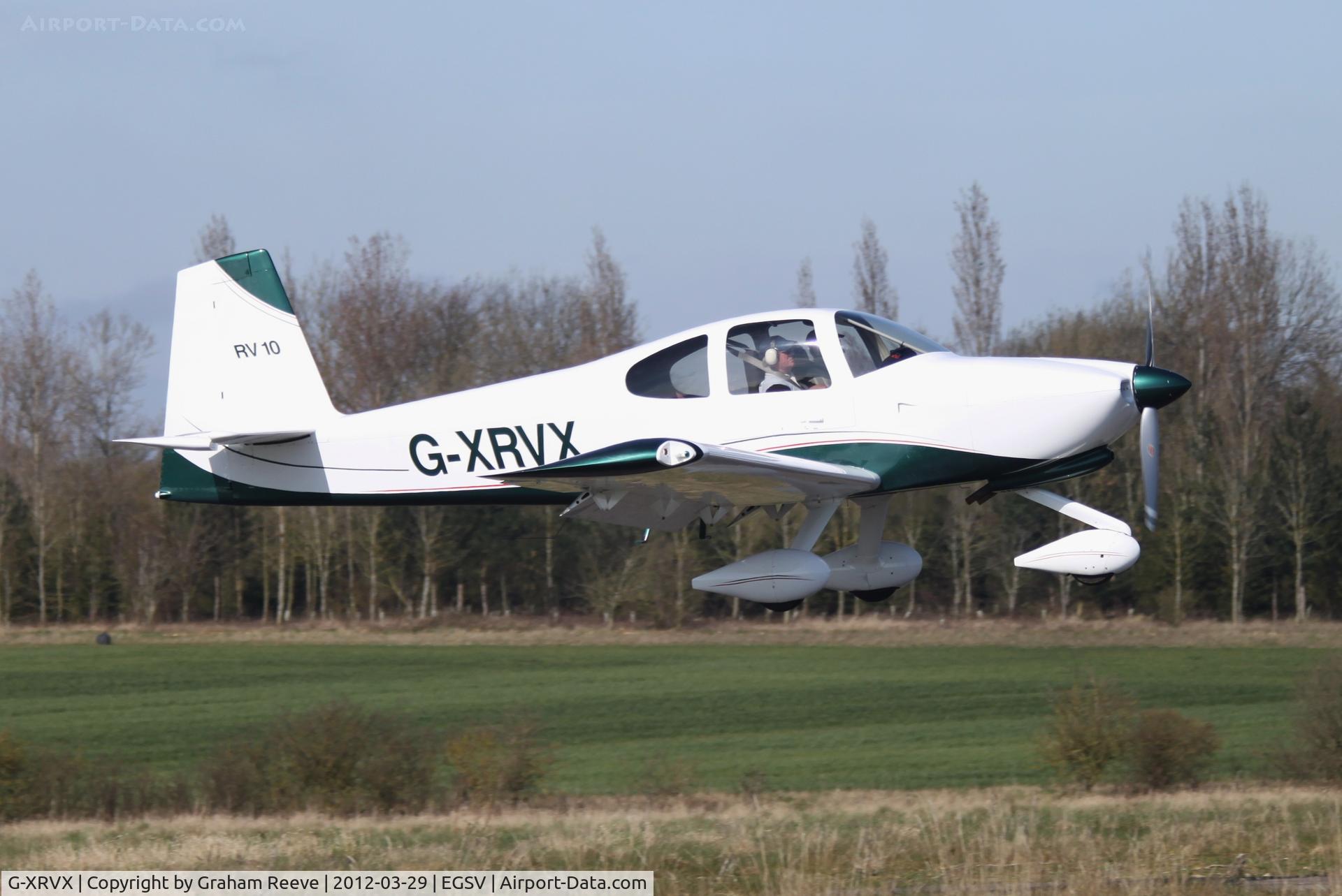 G-XRVX, 2006 Van's RV-10 C/N PFA 339-14592, About to touch down.