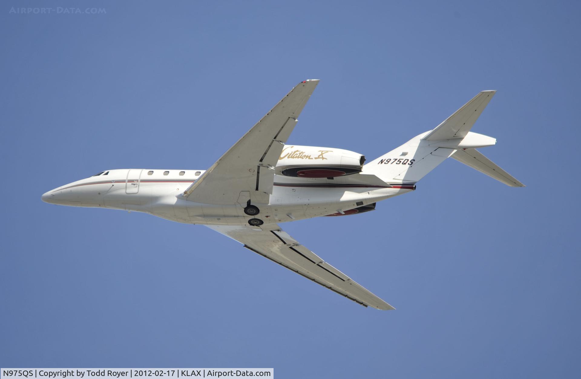 N975QS, 2002 Cessna 750 Citation X C/N 750-0175, Departing LAX on 25L