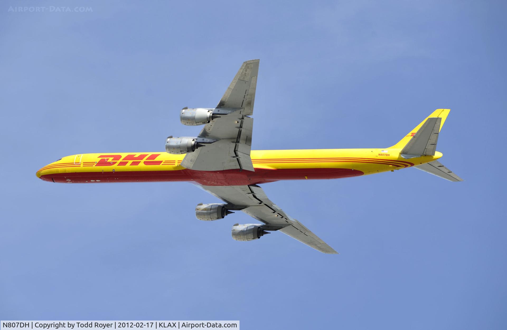 N807DH, 1968 Douglas DC-8-73CF C/N 45990, Departed LAX on 25R