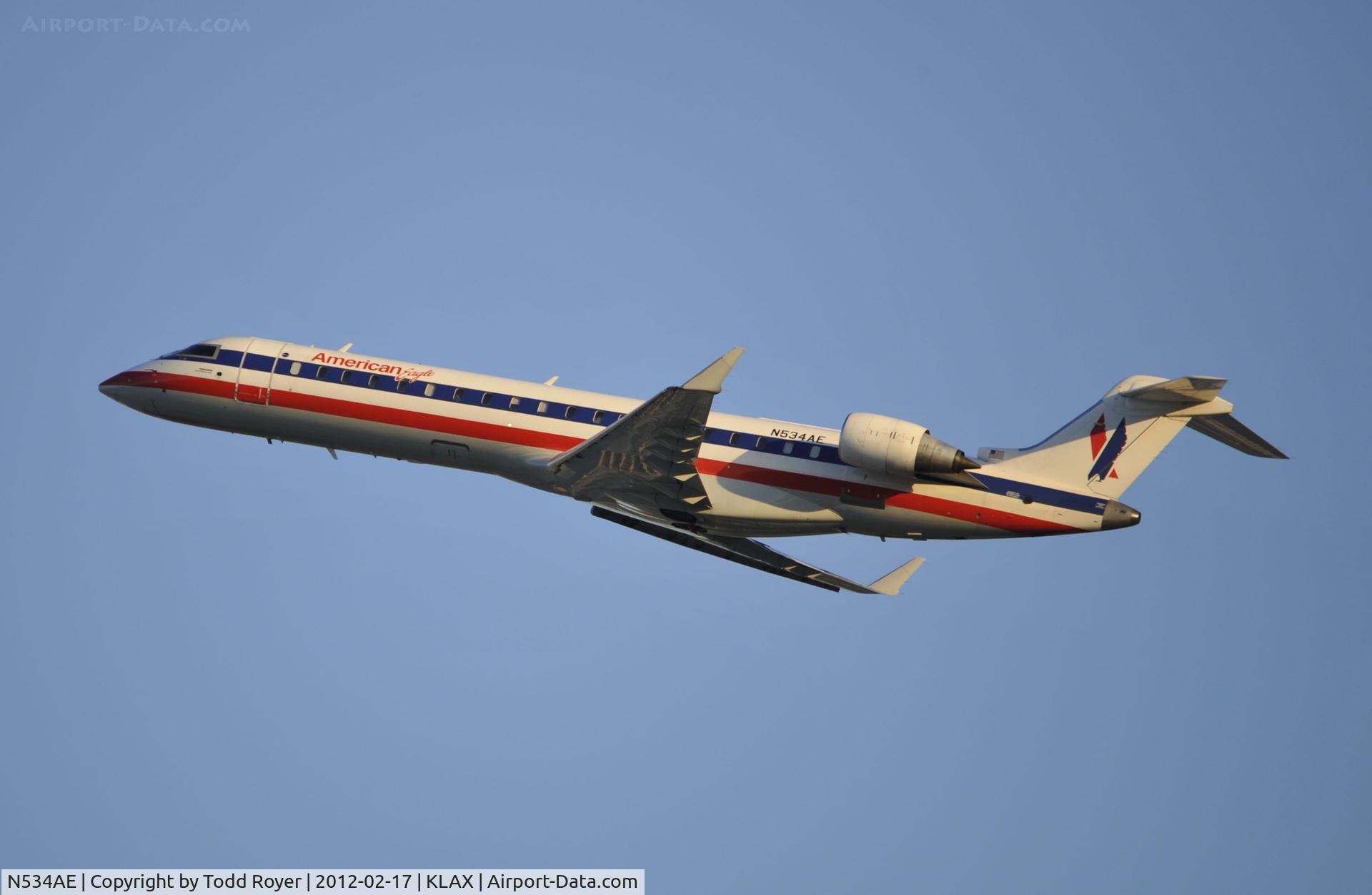 N534AE, 2010 Bombardier CRJ-702 (CL-600-2C10) Regional Jet C/N 10312, Departed LAX on 25R