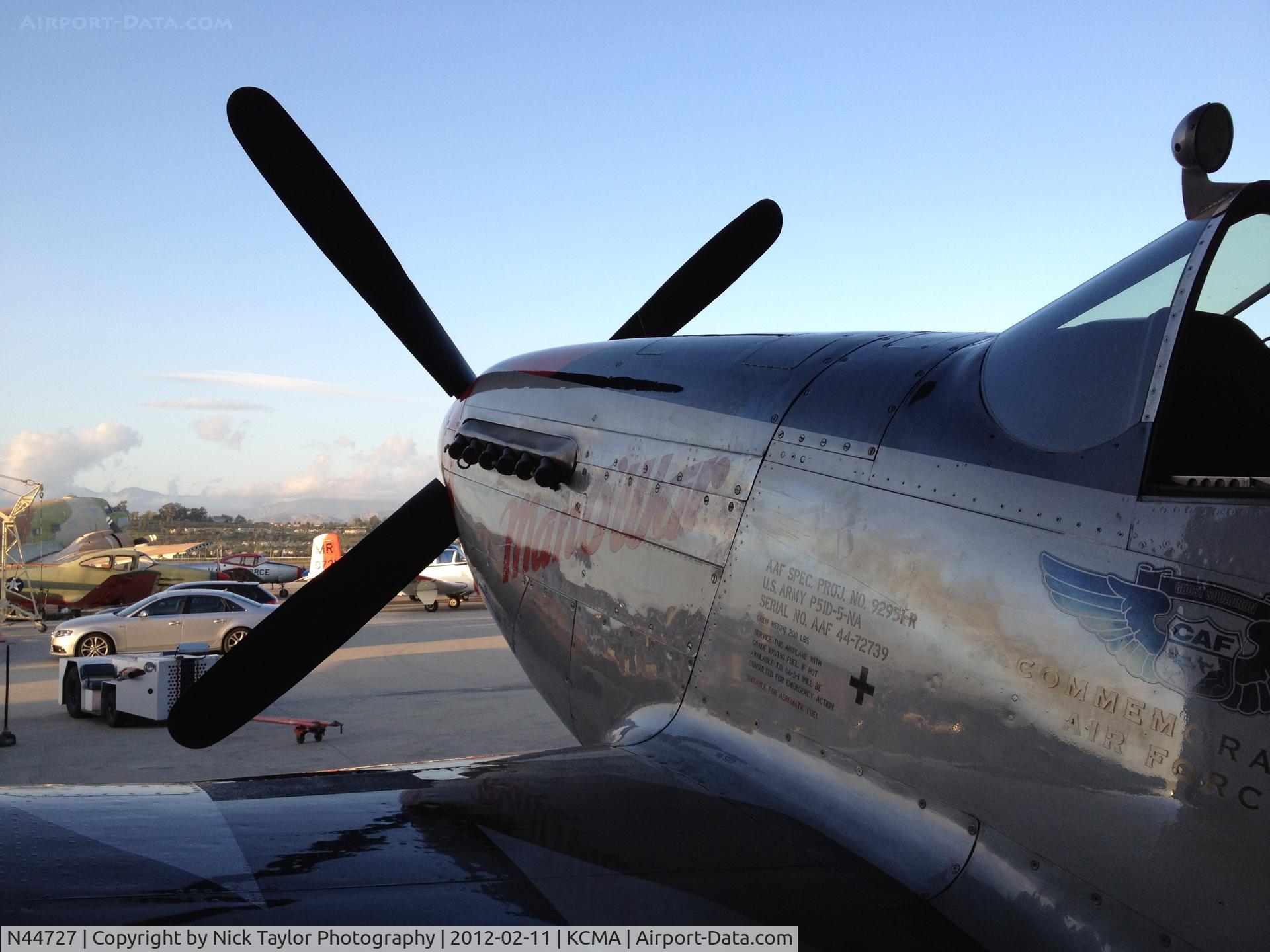 N44727, 1944 North American P-51D Mustang C/N 122-39198, Parked and waiting at the CAF