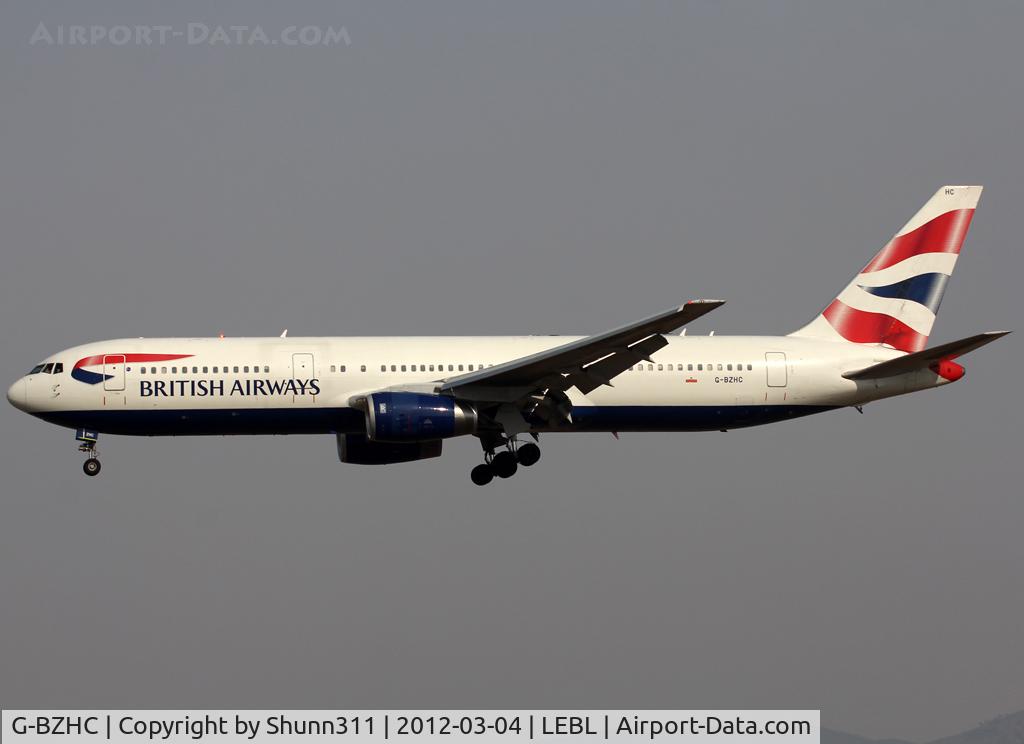 G-BZHC, 1998 Boeing 767-336 C/N 29232, Landing rwy 25R