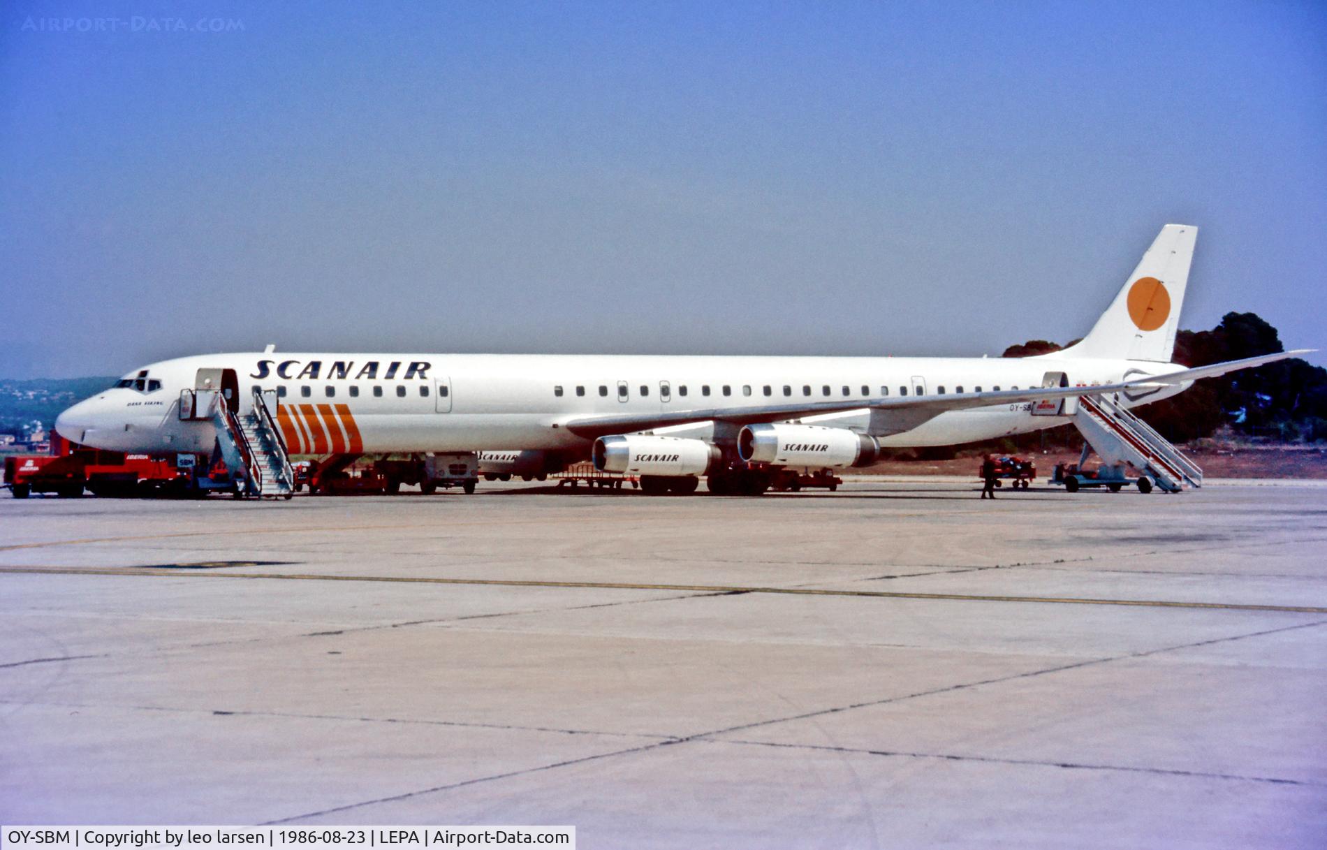 OY-SBM, 1968 Douglas DC-8-63 C/N 45924, Palma de Mallorca PMI 23.8.86
