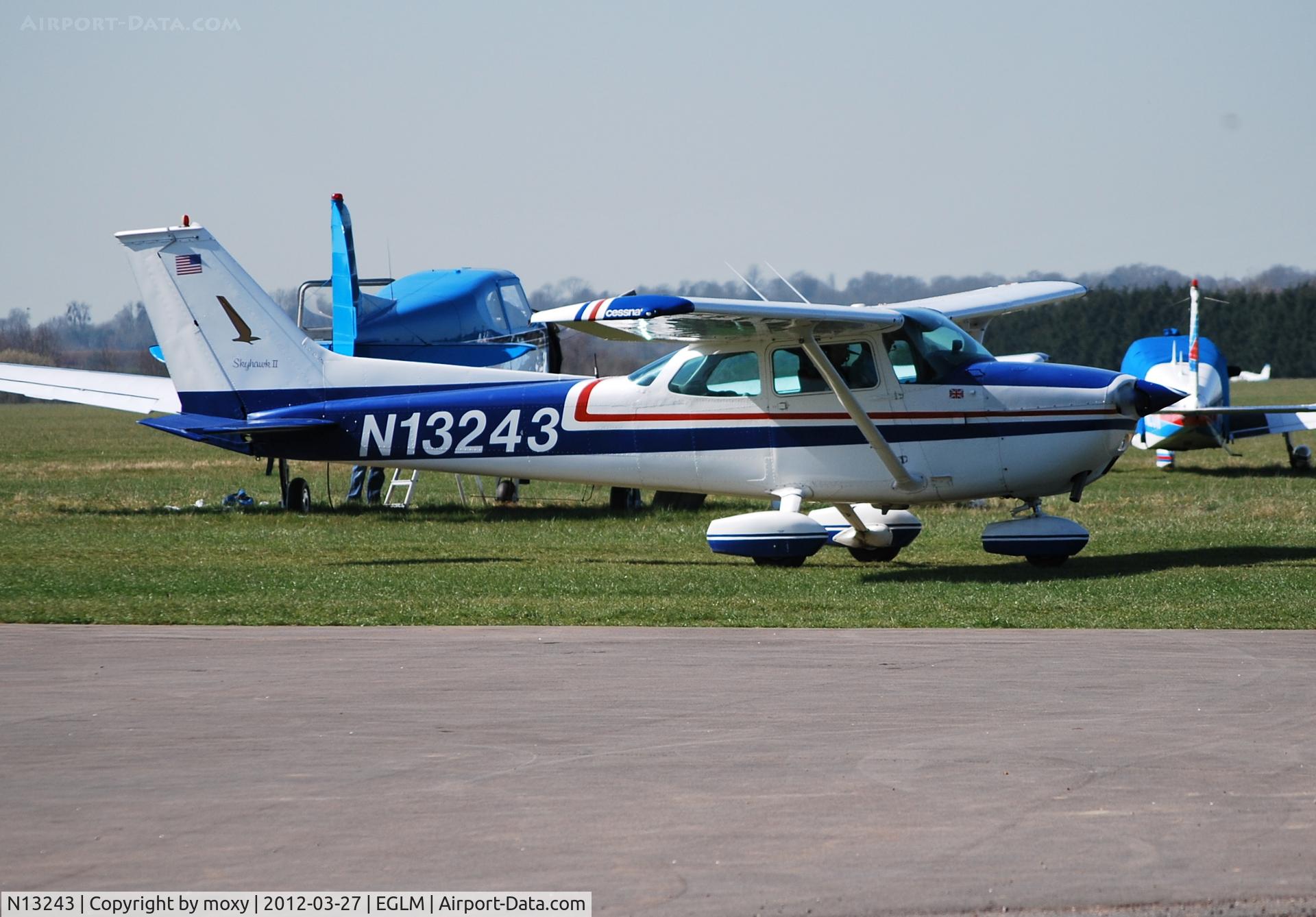 N13243, 1973 Cessna 172M C/N 17262604, Cessna Skyhawk II arriving at White Waltham