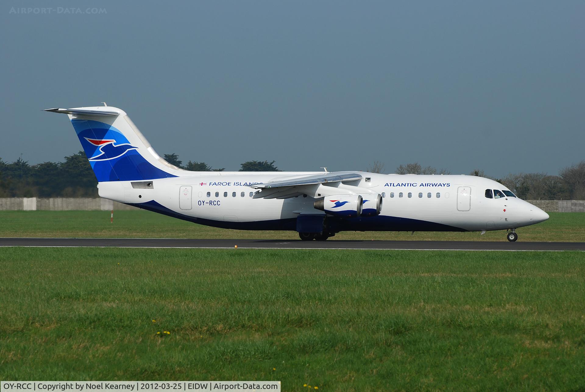 OY-RCC, 1999 British Aerospace Avro 146-RJ100 C/N E3357, Operating flight FLI 125, this RJ100 is about to depart off Rwy 10.