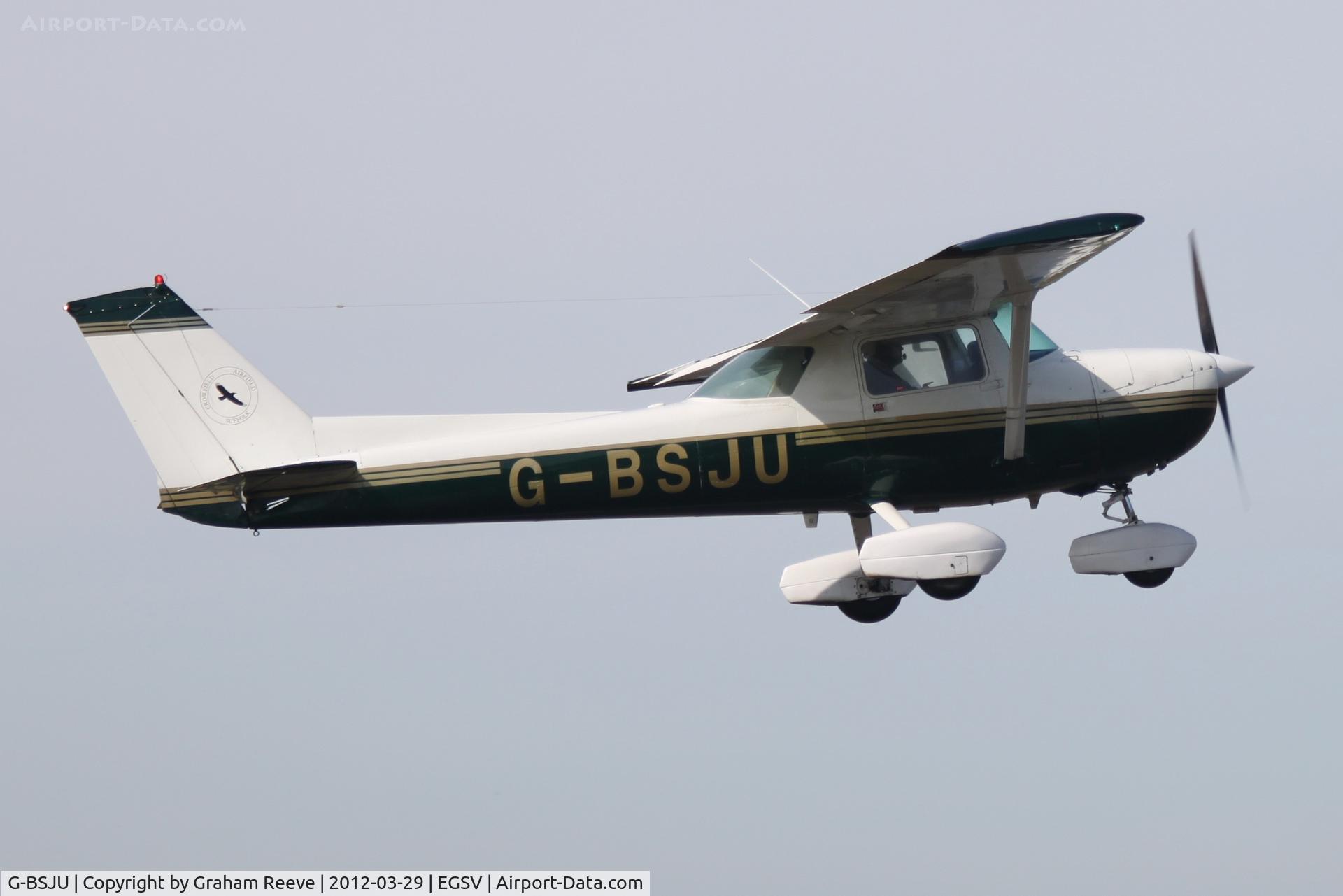 G-BSJU, 1974 Cessna 150M C/N 150-76430, Just taken off.
