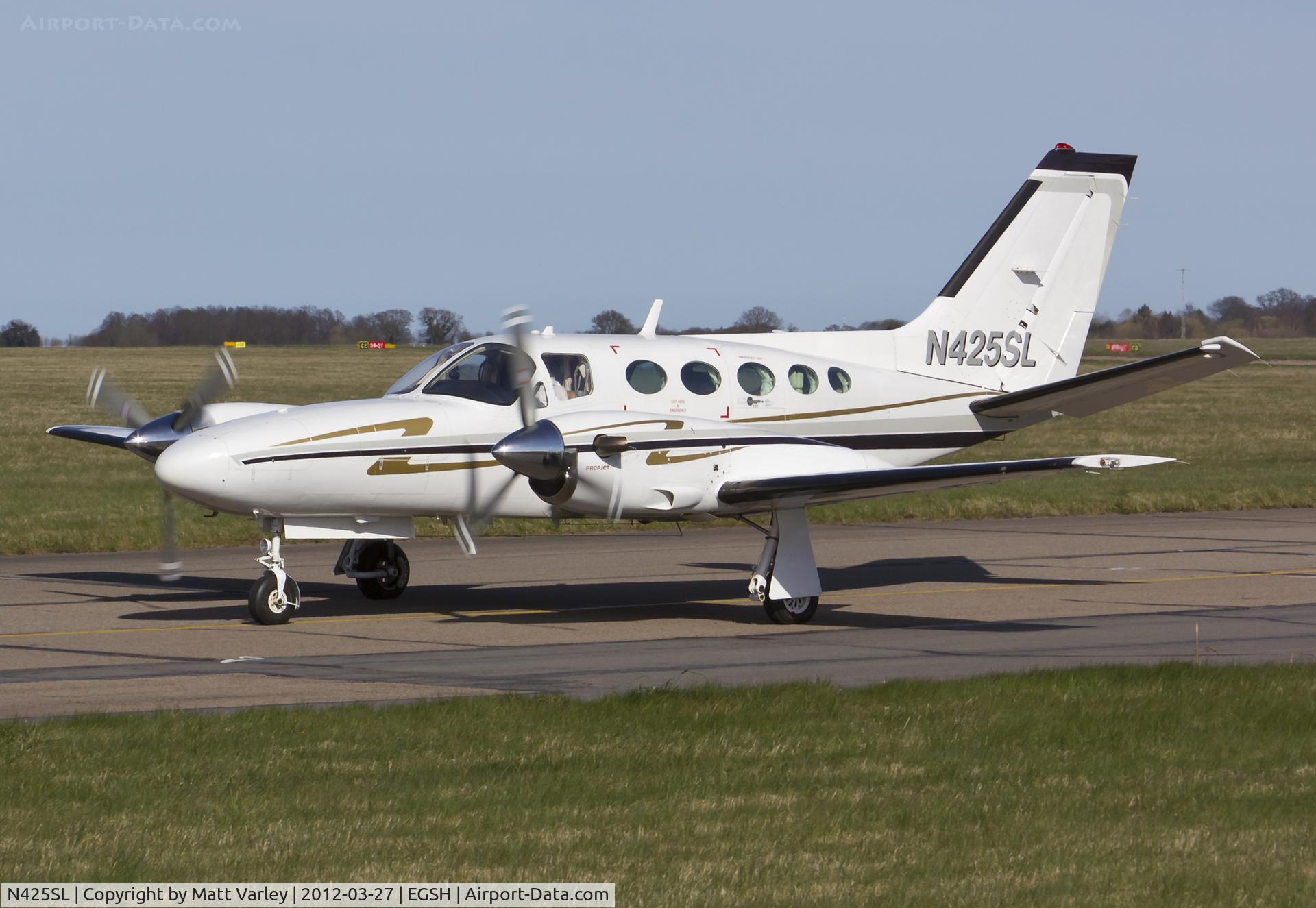 N425SL, 1987 Cessna 425 Conquest I C/N 425-0236, Arriving at SaxonAir.