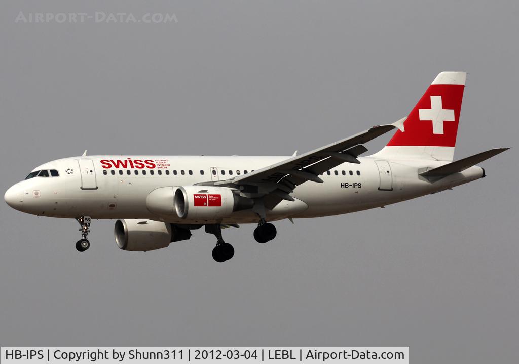 HB-IPS, 1997 Airbus A319-112 C/N 734, Landing rwy 25R
