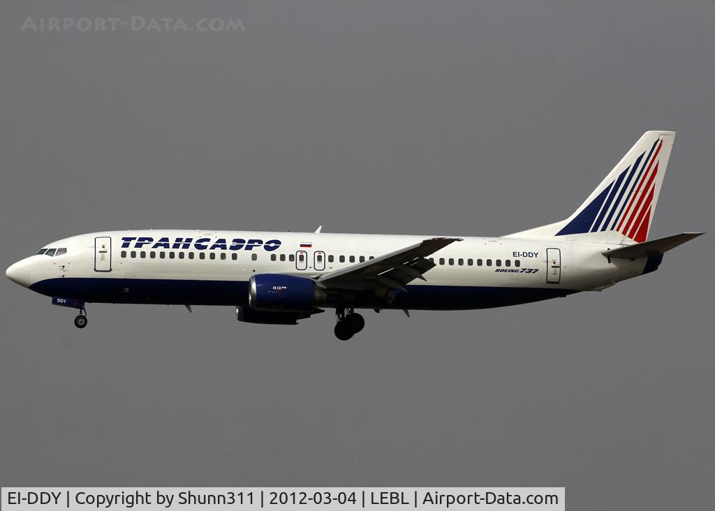 EI-DDY, 1991 Boeing 737-4Y0 C/N 24904, Landing rwy 25R with ciryllic titles this time