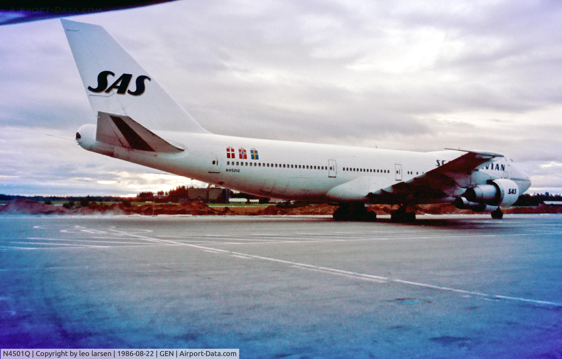 N4501Q, 1980 Boeing 747-283B C/N 22381, Oslo Gardermoen Norway 22.8.86