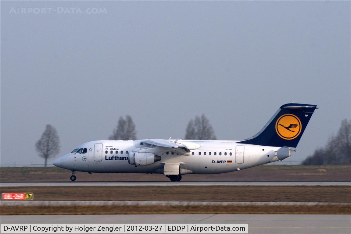 D-AVRP, 1997 British Aerospace Avro 146-RJ85 C/N E.2303, Touch down on rwy 26R....
