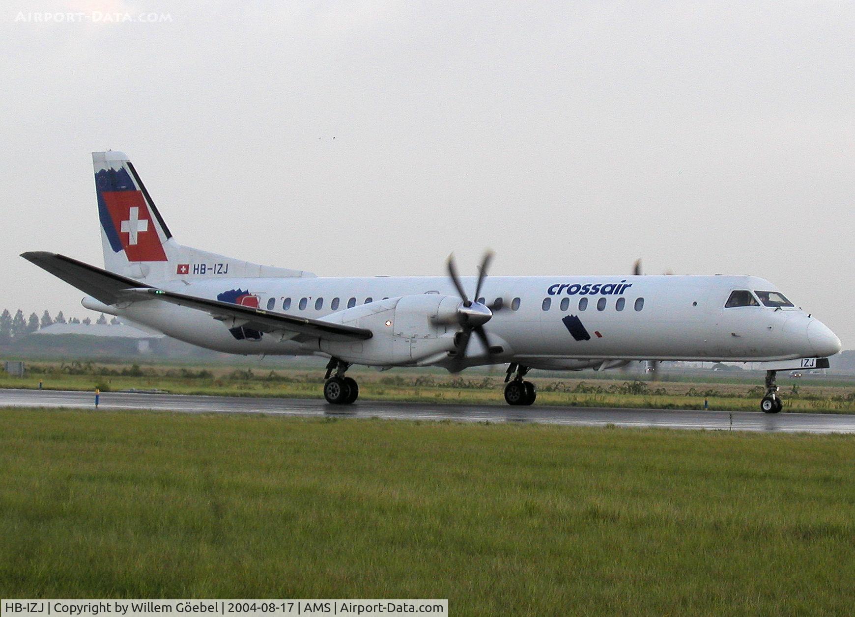HB-IZJ, 1995 Saab 2000 C/N 2000-015, Taxi to the gate of Schiphol Airport