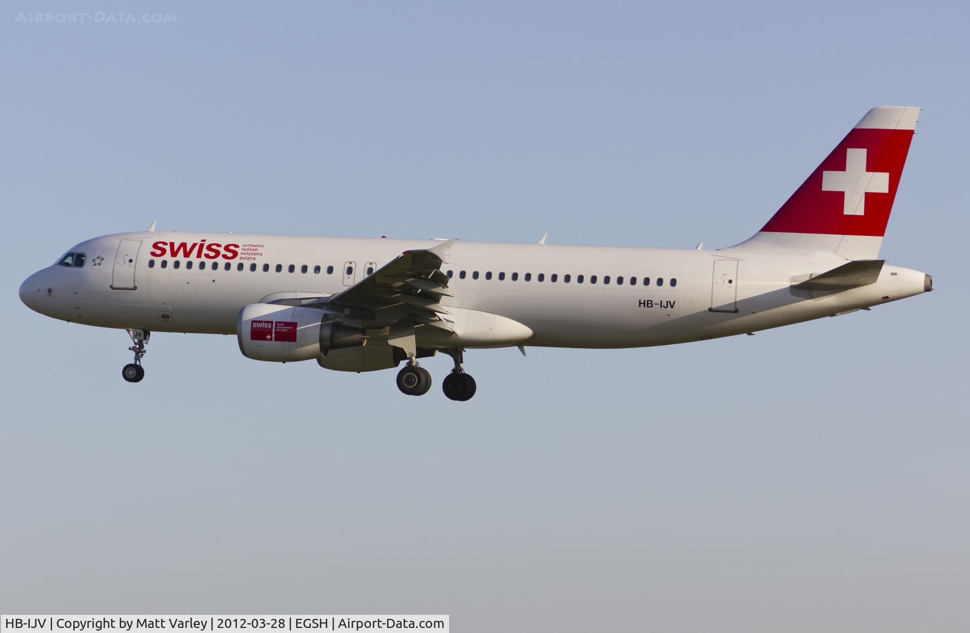 HB-IJV, 2003 Airbus A320-214 C/N 2024, Arriving at EGSH for spray by Air Livery.
