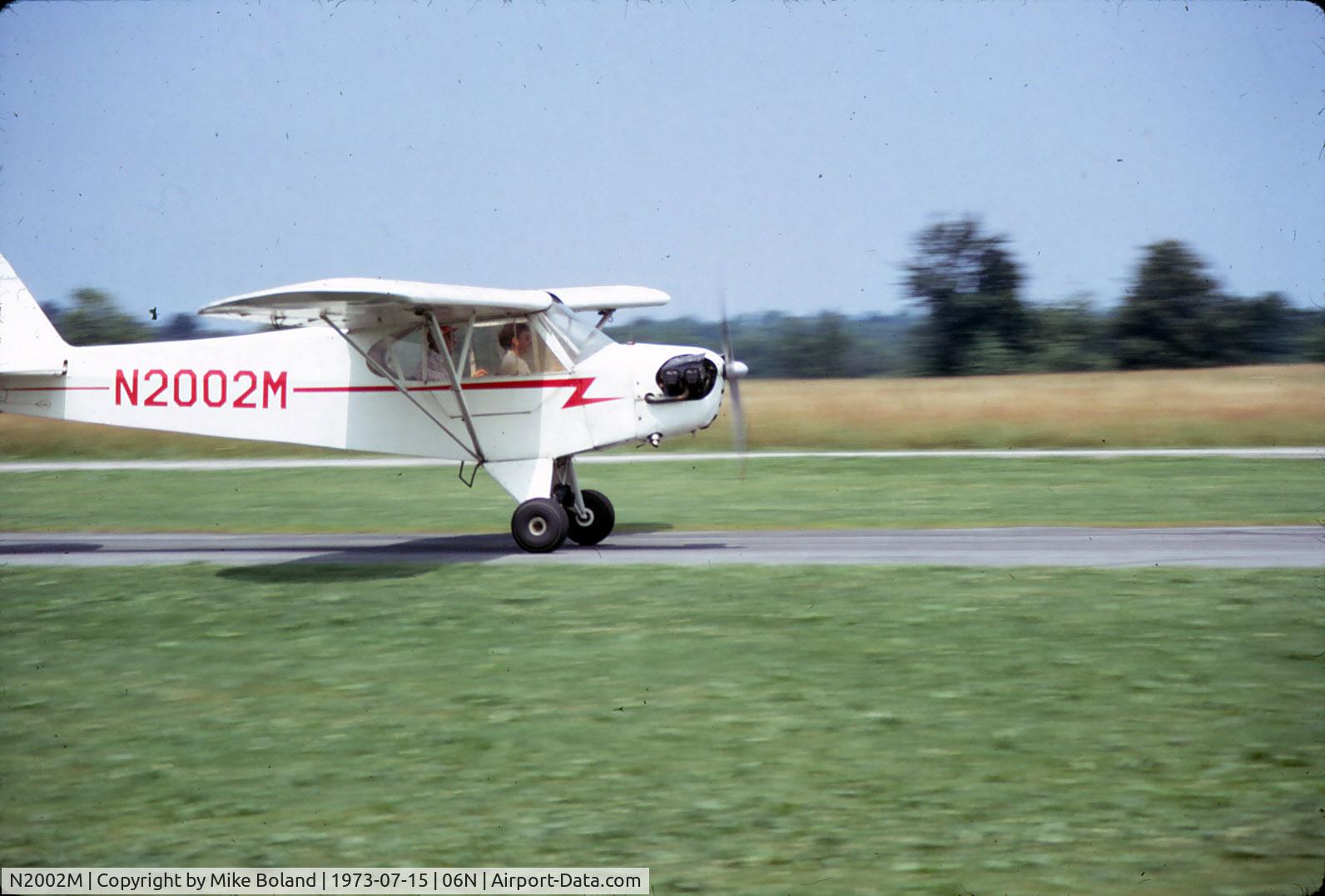 N2002M, 1946 Piper J3C-65 Cub Cub C/N 20763, N2002M flying at Randall Airport, Middletown, NY in 1973