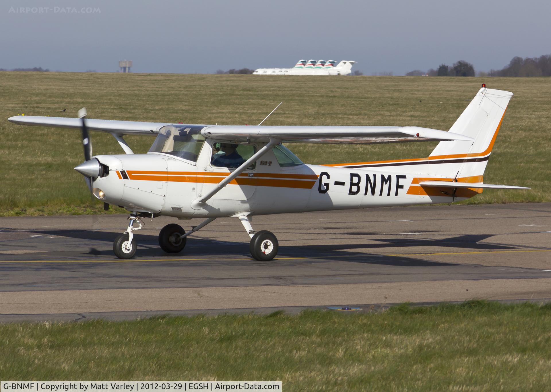 G-BNMF, 1982 Cessna 152 C/N 152-85563, Arriving at SaxonAir.