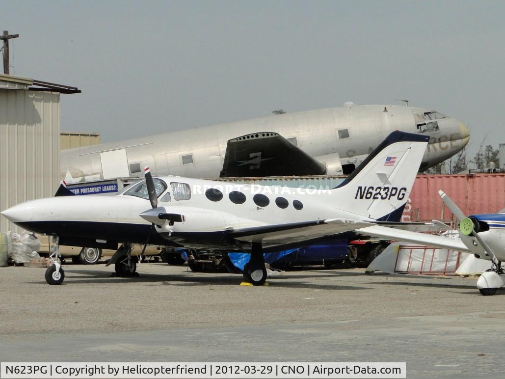 N623PG, 1977 Cessna 421C Golden Eagle C/N 421C-0413, Parked in the paint shop area