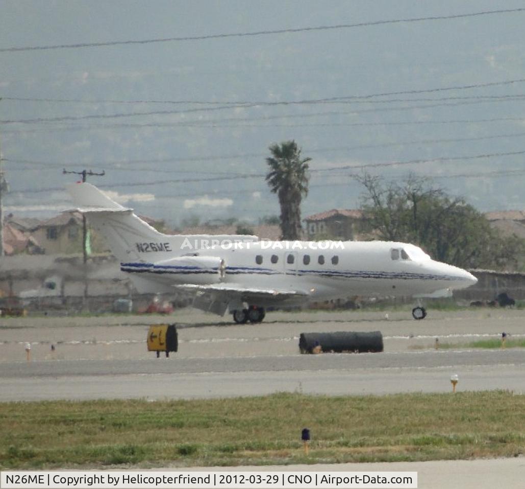 N26ME, 1982 British Aerospace BAe.125-700A C/N NA 0315, Rolling slowly down 26L and turned off runway and taxied back to hanger