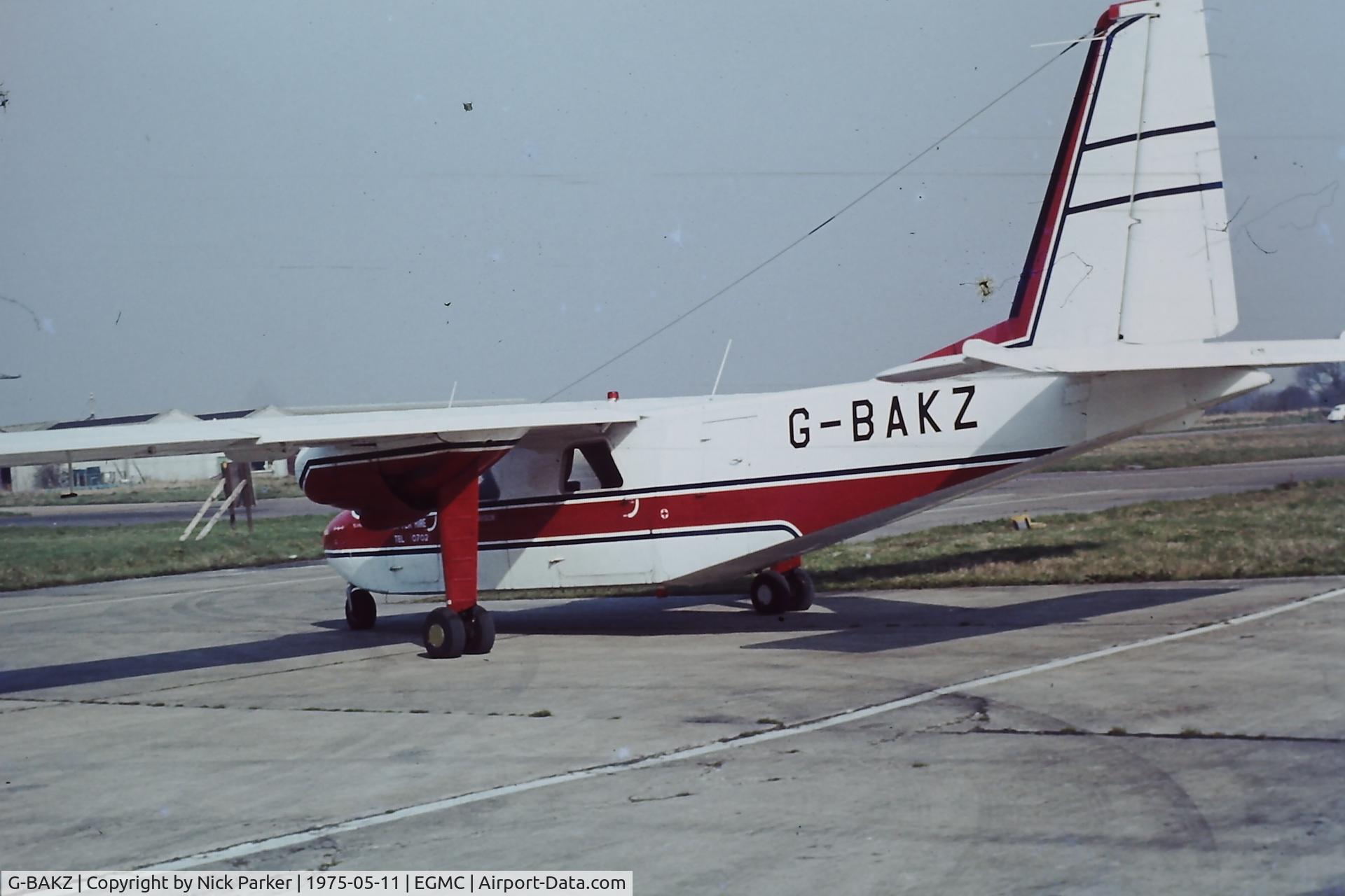 G-BAKZ, 1970 Britten-Norman BN-2A-20 Islander C/N 188, BN2a-21 at Southend just after annual inspection