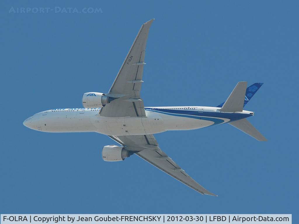 F-OLRA, 2011 Boeing 777-29MLR C/N 40955, REU946 level 80 after take off 05 (in my garden)