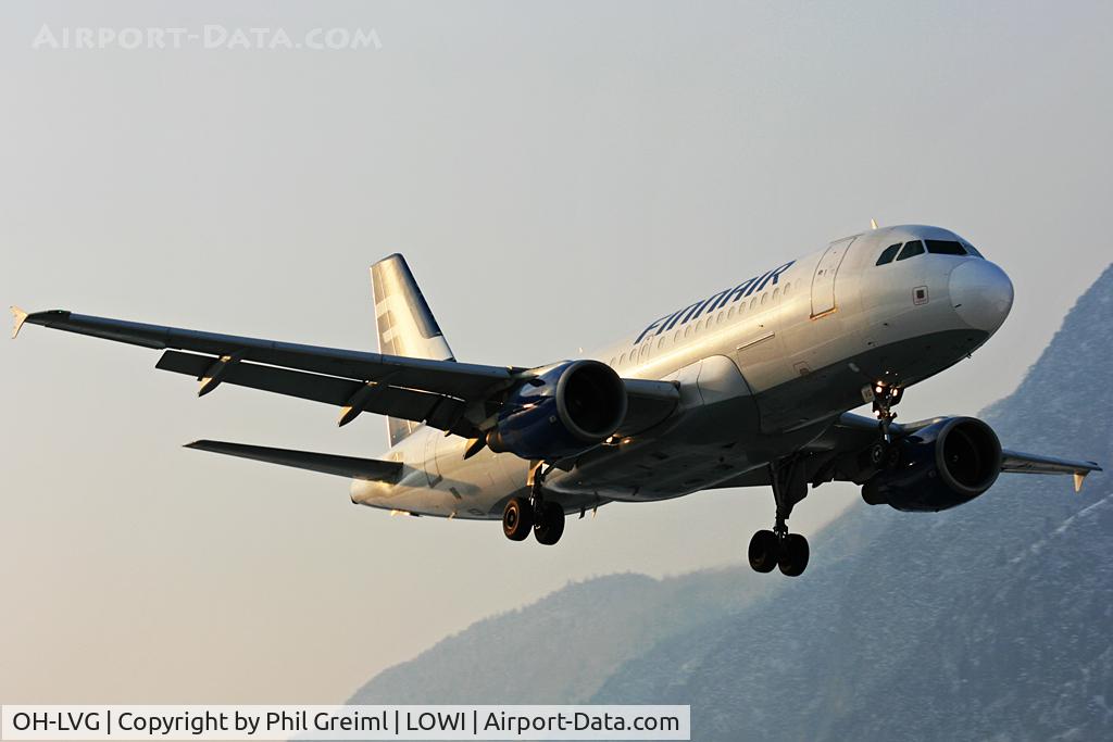 OH-LVG, 2003 Airbus A319-112 C/N 1916, Taken at INN, in beautiful evening sun-colours :)