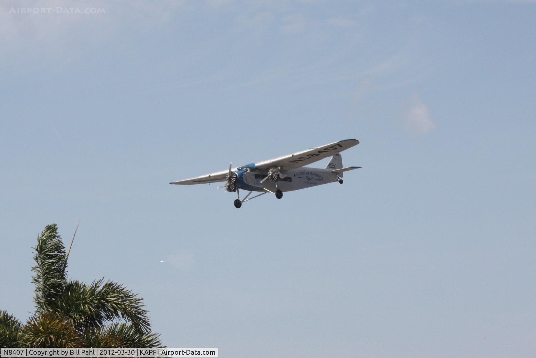 N8407, 1929 Ford 4-AT-E Tri-Motor C/N 69, Final approach to Naples Municipal