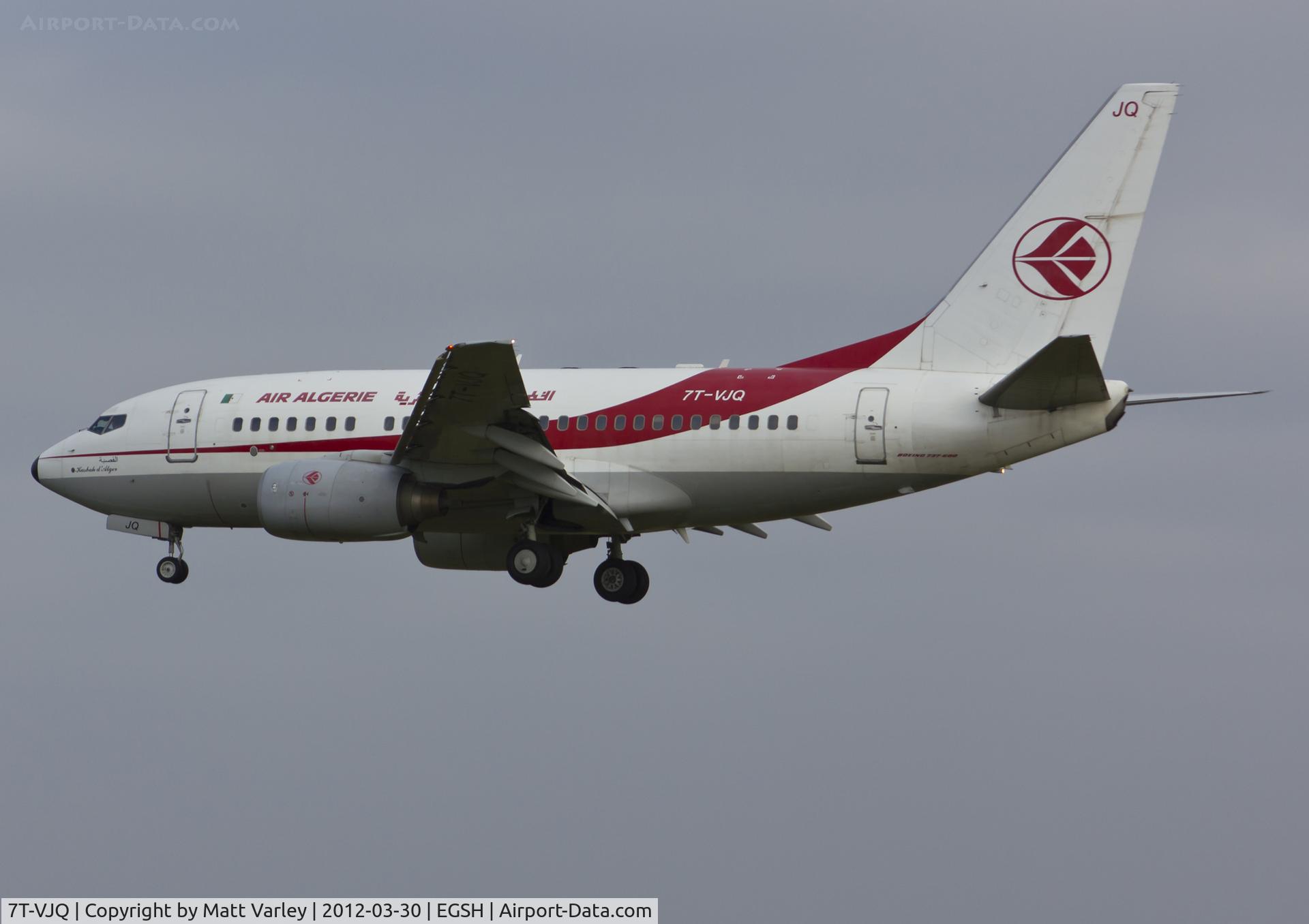 7T-VJQ, 2002 Boeing 737-6D6 C/N 30209, Arriving for spray by Air Livery.