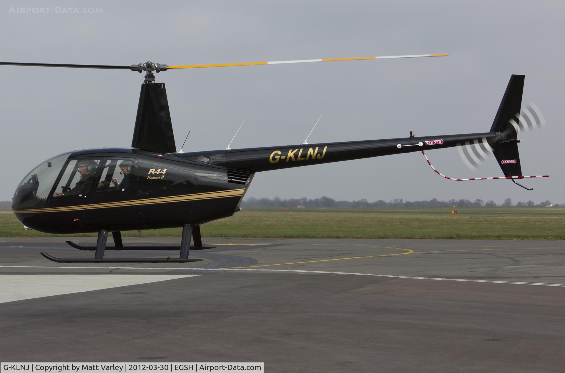 G-KLNJ, 2008 Robinson R44 Raven II C/N 12508, About to depart SaxonAir.