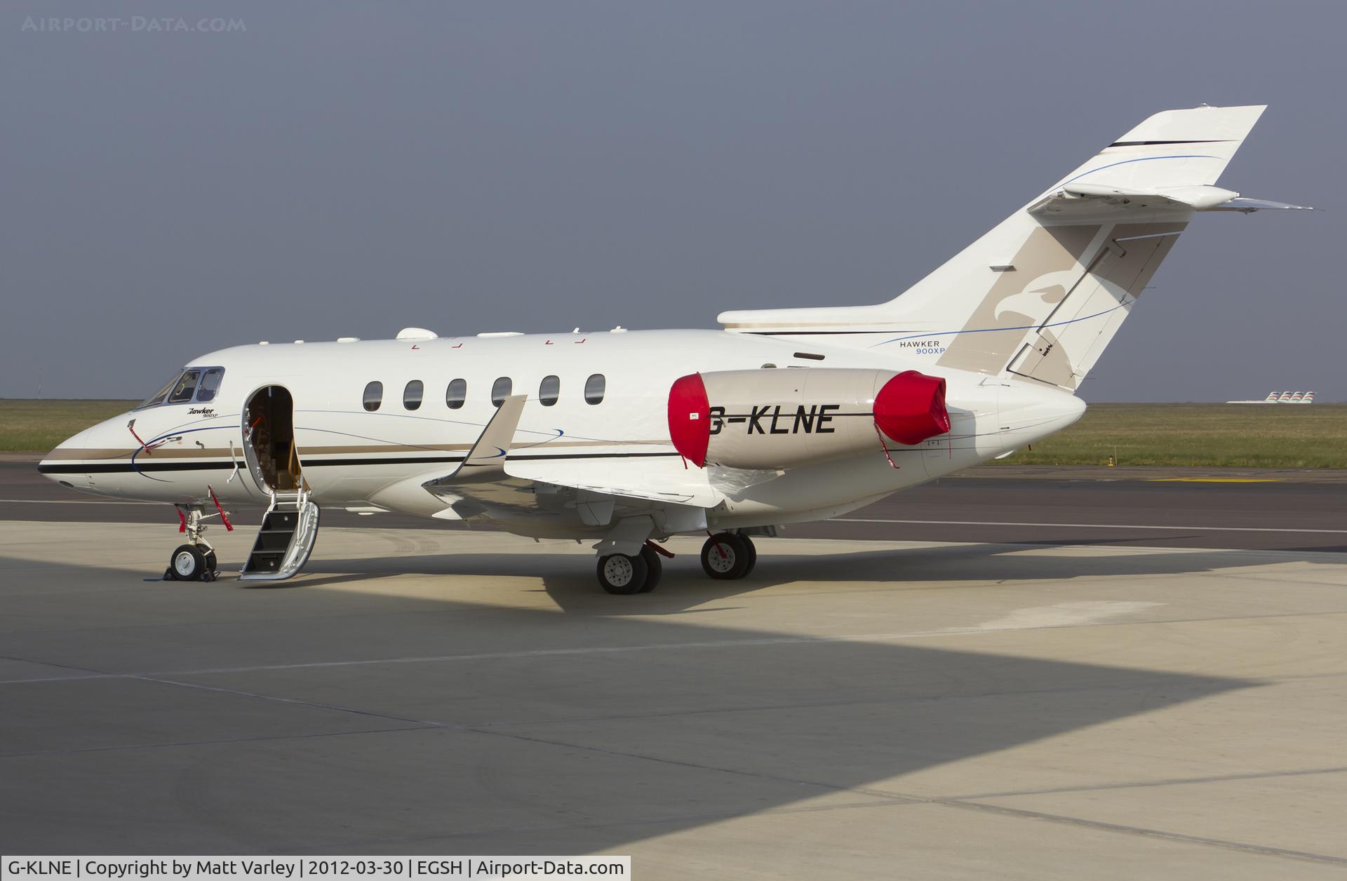 G-KLNE, 2011 Hawker Beechcraft 900XP C/N HA-0186, SaxonAir 90E Sat on stand at SaxonAir.