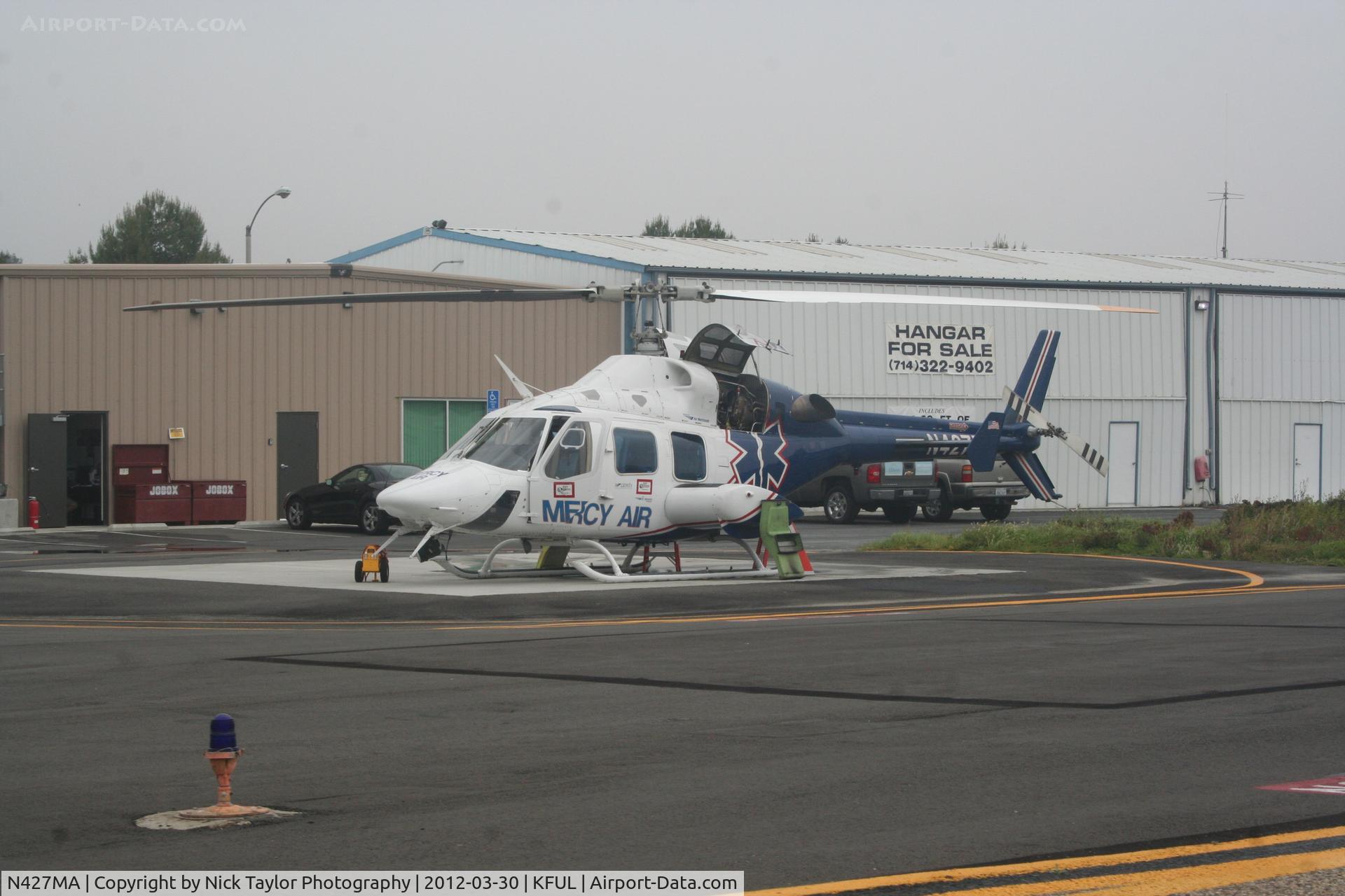 N427MA, 1987 Bell 222UT C/N 47558, Undergoing maintenance