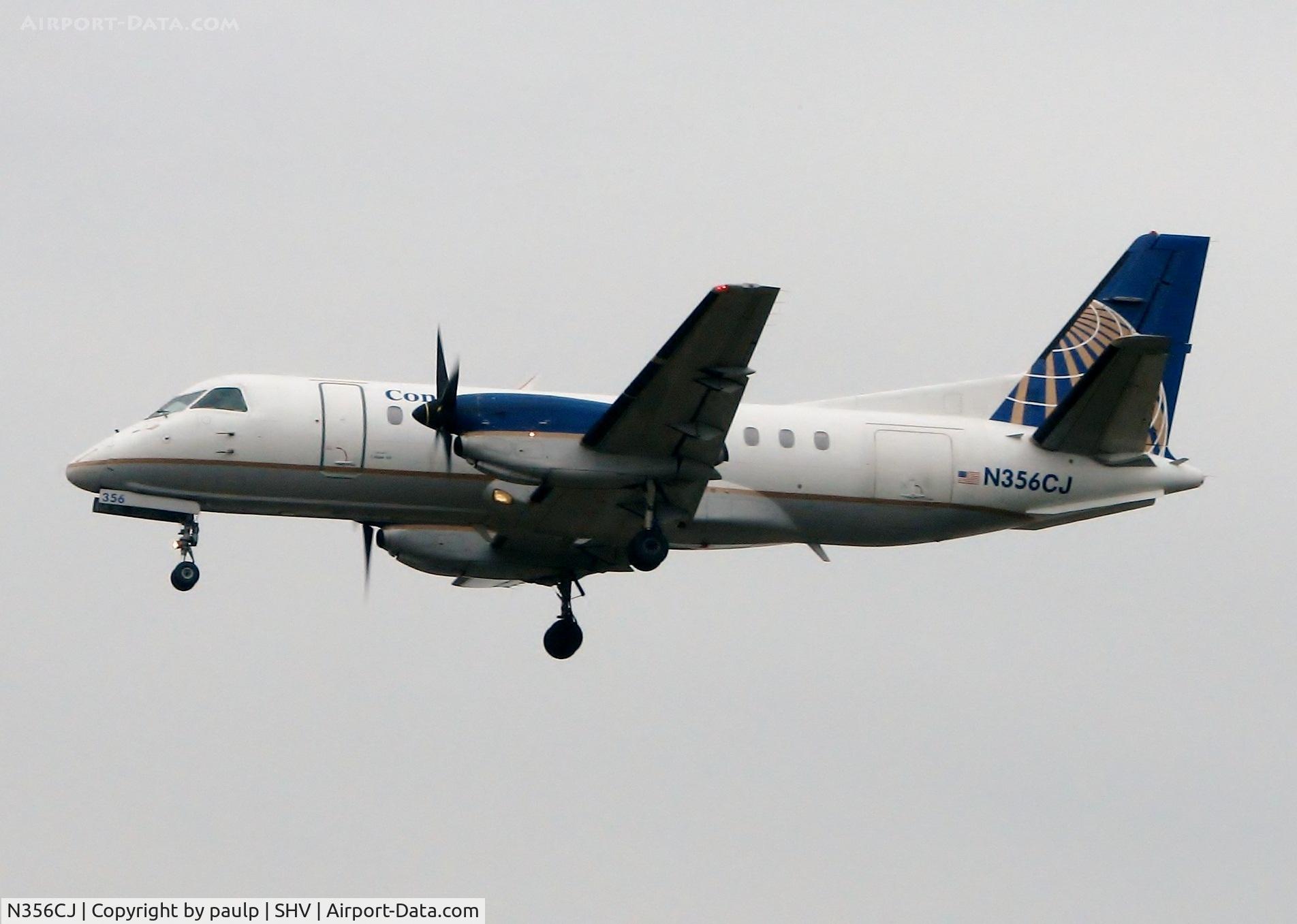 N356CJ, 1993 Saab 340B C/N 340B-356, Landing at Shreveport Regional.