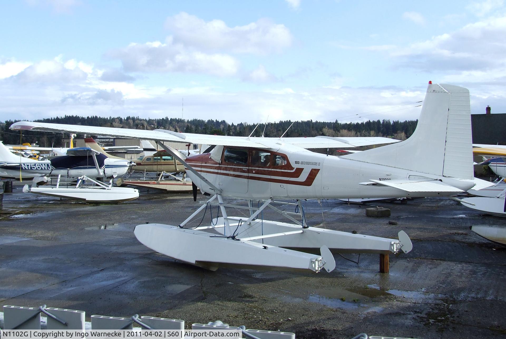 N1102G, 1977 Cessna A185F Skywagon 185 C/N 18503521, Cessna A185F Skywagon on floats at Kenmore Air Harbor, Kenmore WA