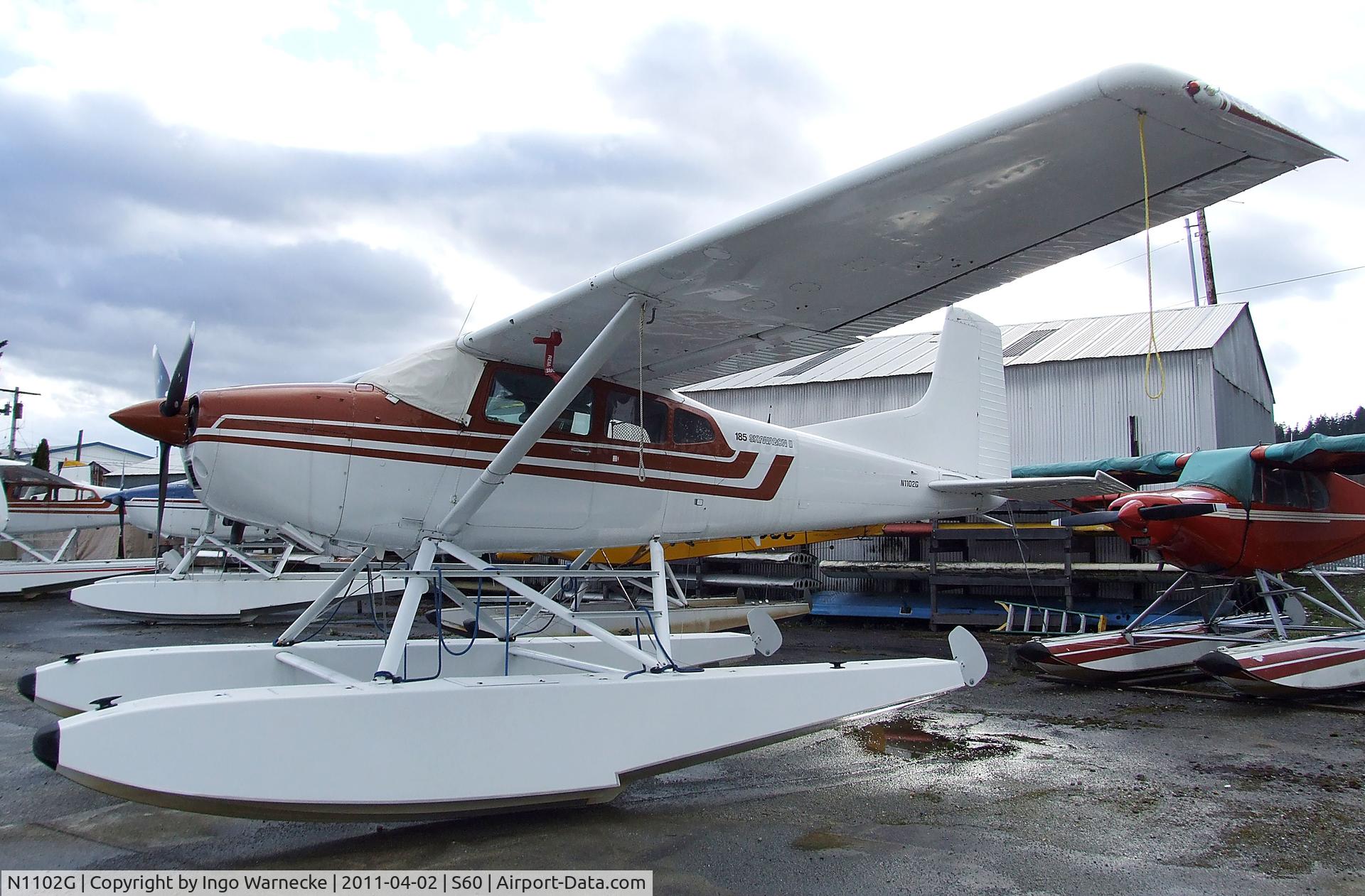 N1102G, 1977 Cessna A185F Skywagon 185 C/N 18503521, Cessna A185F Skywagon on floats at Kenmore Air Harbor, Kenmore WA