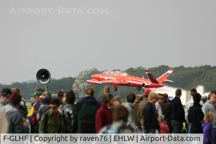 F-GLHF, Fouga CM-170 Magister C/N 406, Fouga Magister seen at Leeuwarden AB. It has french registration but it's homeplate is EHLE as inventory at Aviodrome Air Museum.
