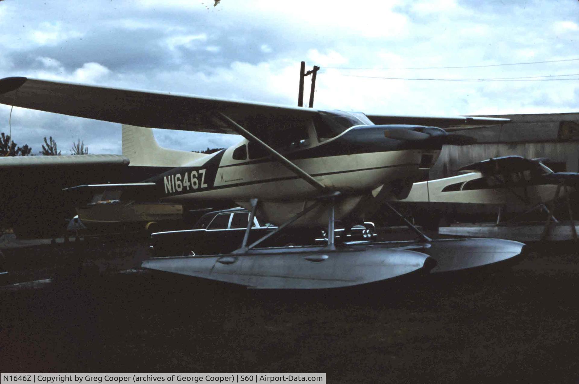 N1646Z, 1962 Cessna 185A Skywagon C/N 185-0446, At Kenmore Air Harbor 1962 on her way to Fairbanks, Alaska from Wichita, KS. Owner then was George Cooper, Fairbanks, AK.