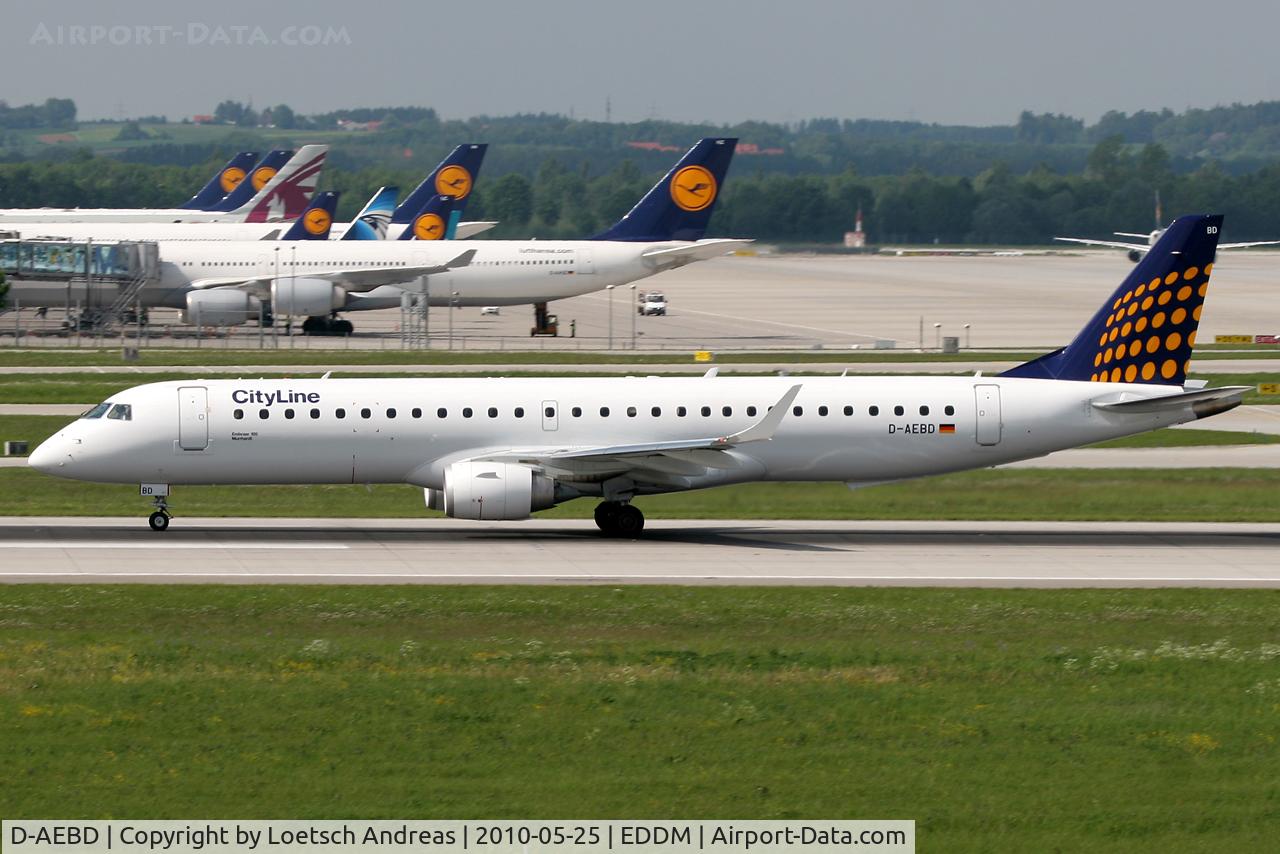 D-AEBD, 2009 Embraer 195LR (ERJ-190-200LR) C/N 19000324, DLH Cityline / Augsburg Airways
