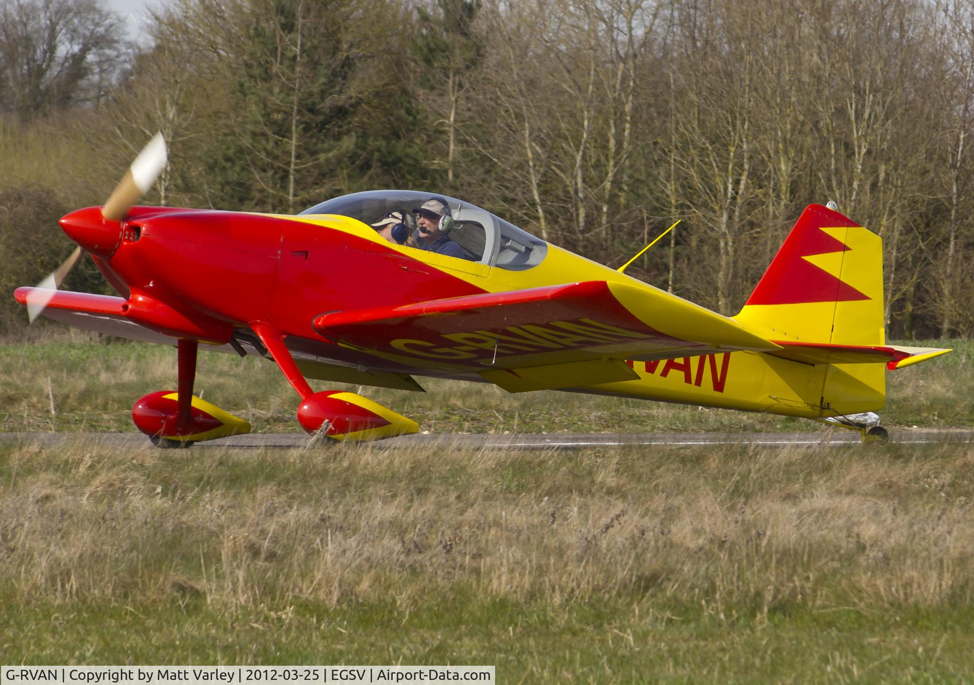 G-RVAN, 1998 Vans RV-6 C/N PFA 181-12657, Departing the fly in.