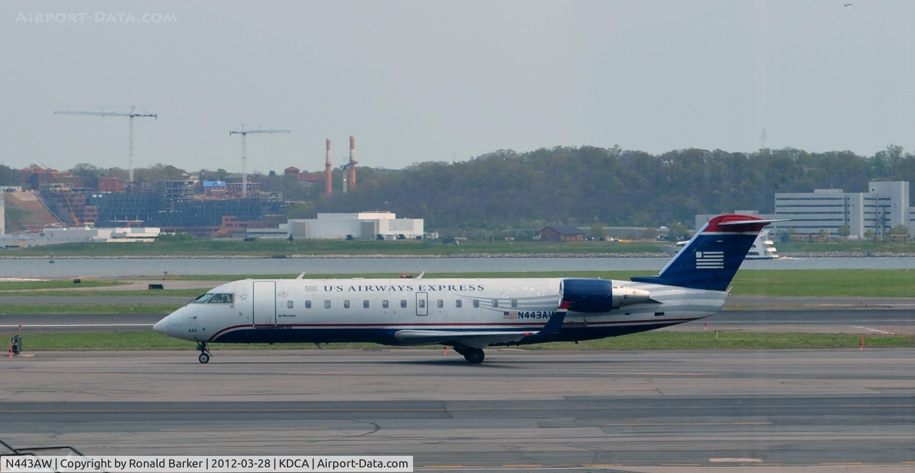 N443AW, 2003 Bombardier CRJ-200LR (CL-600-2B19) C/N 7781, Taxi DCA, VA
