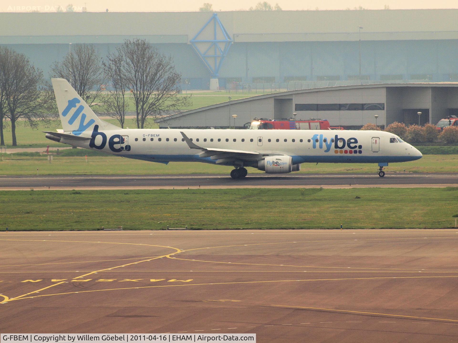 G-FBEM, 2008 Embraer 195LR (ERJ-190-200LR) C/N 19000204, Ready for take off from runway 24 of Schiphol Airport
