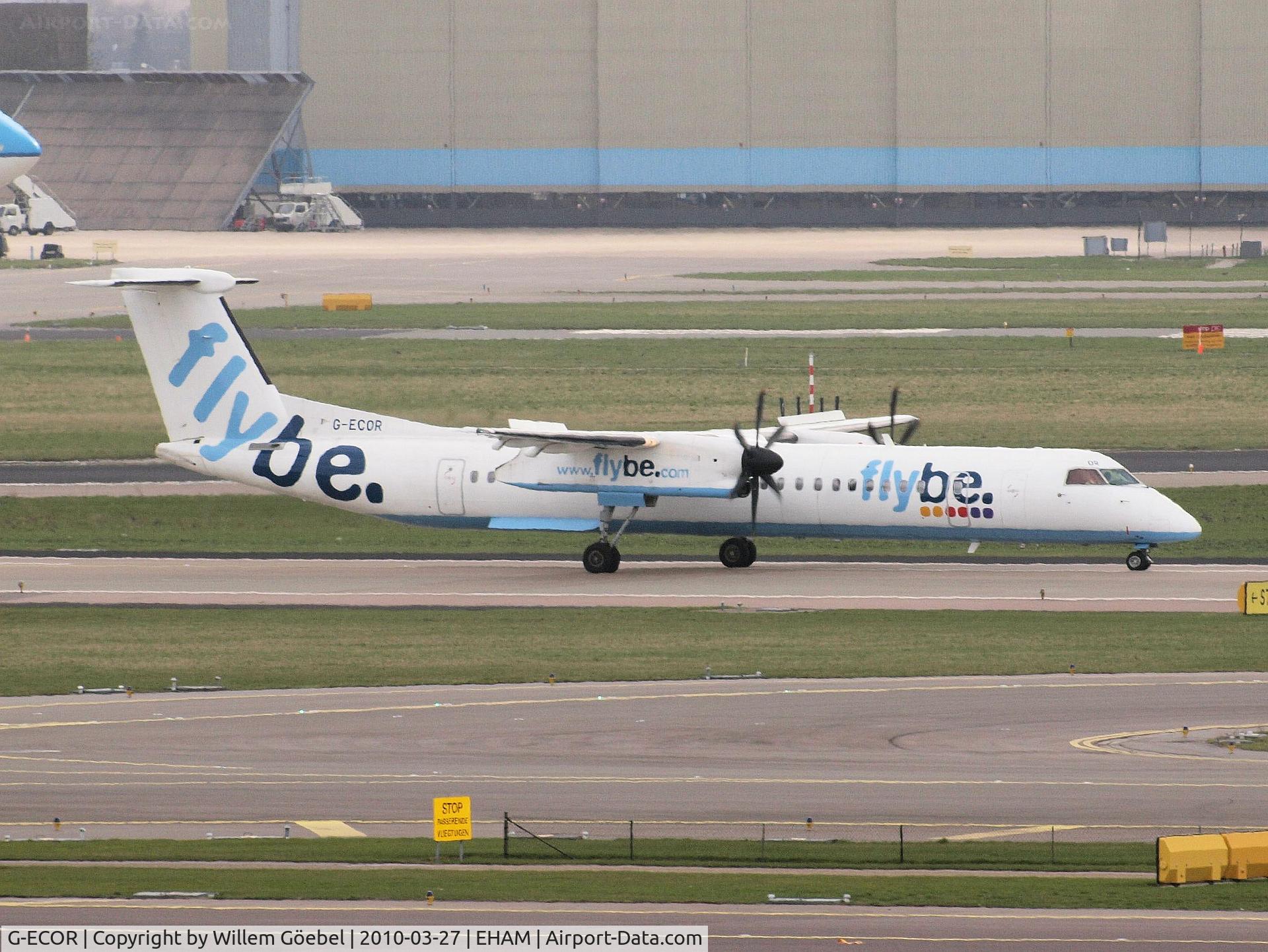 G-ECOR, 2009 De Havilland Canada DHC-8-402Q Dash 8 C/N 4248, Ready for take off from runway 24 of Schiphol Airport