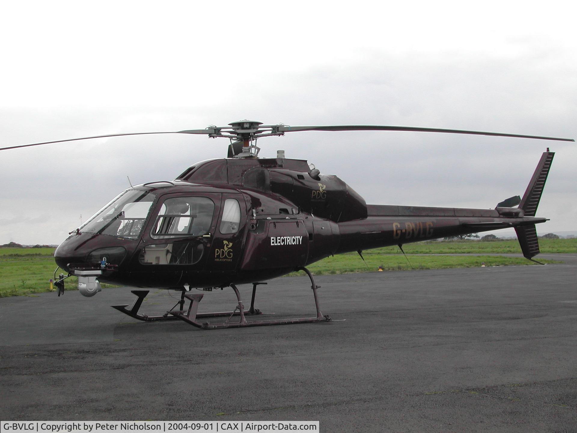 G-BVLG, 1980 Aerospatiale AS-355F-1 Ecureuil 2 C/N 5011, Ecureuil 2 of PDG Helicopters as seen at Carlisle Airport in September 2004.
