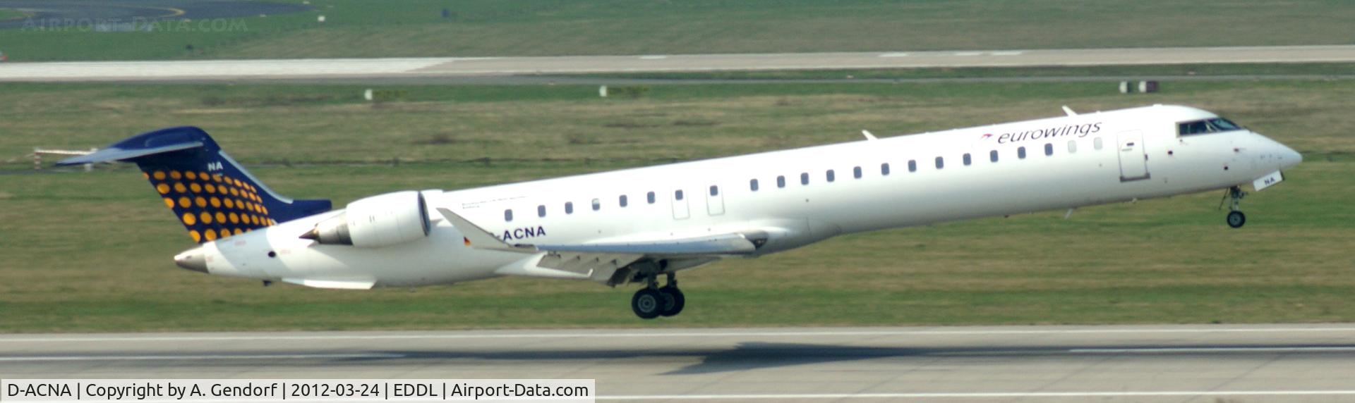 D-ACNA, 2009 Bombardier CRJ-900 NG (CL-600-2D24) C/N 15229, Eurowings (Lufthansa Regional cs.), is seen here moments before touch down at Düsseldorf Int´l (EDDL)